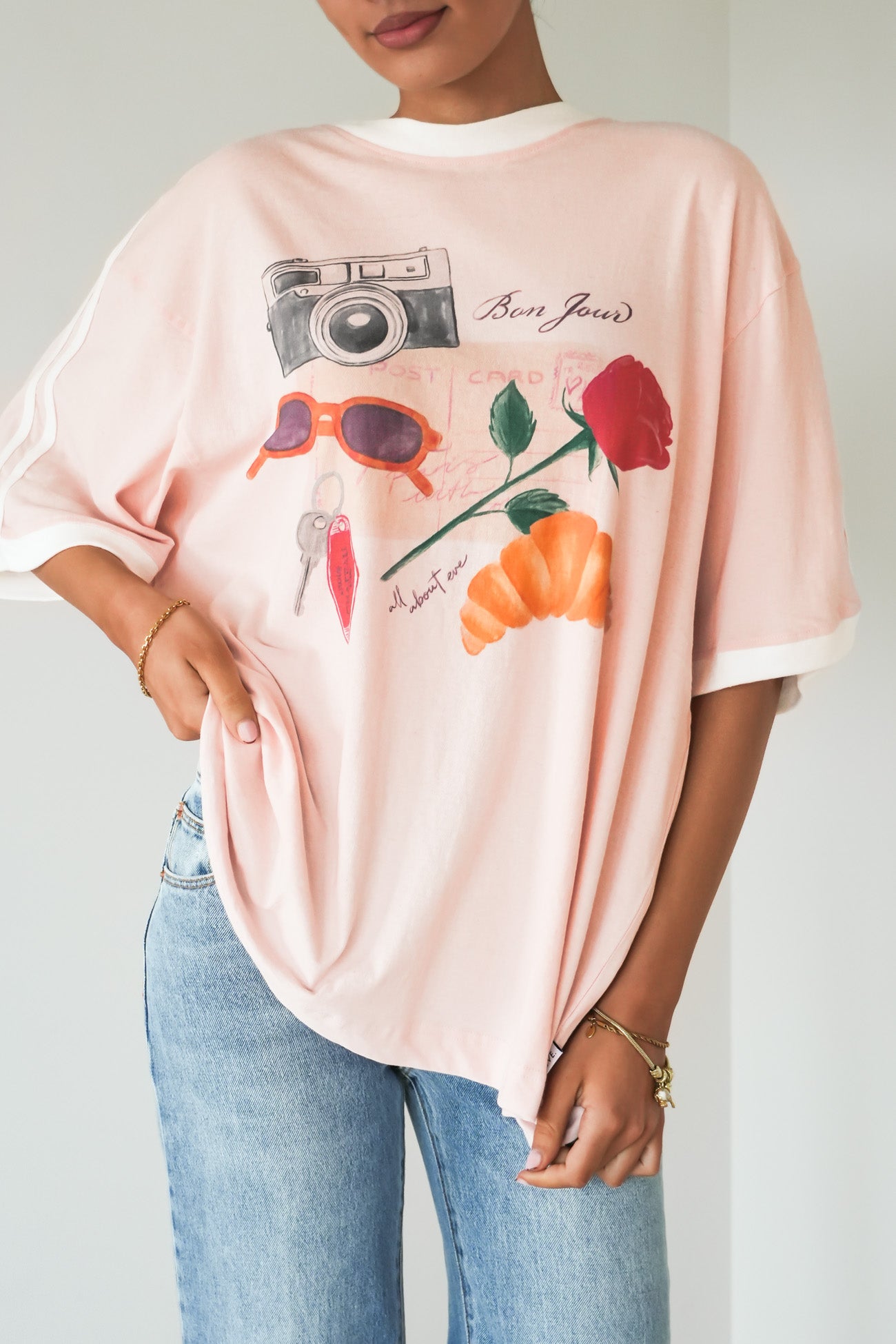 From France Oversized Tee Pale Pink