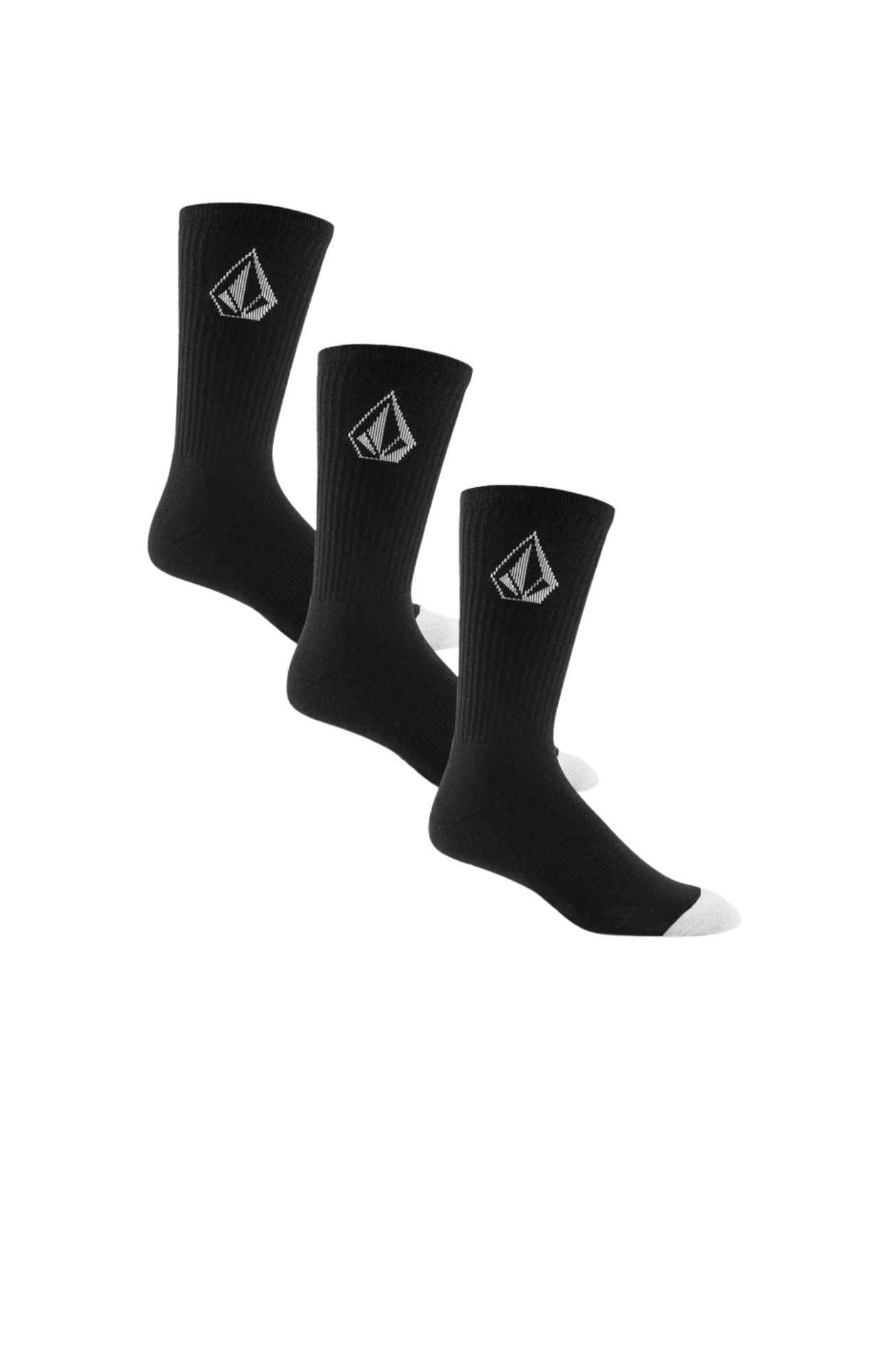 Full Stone Sock 3PK Black
