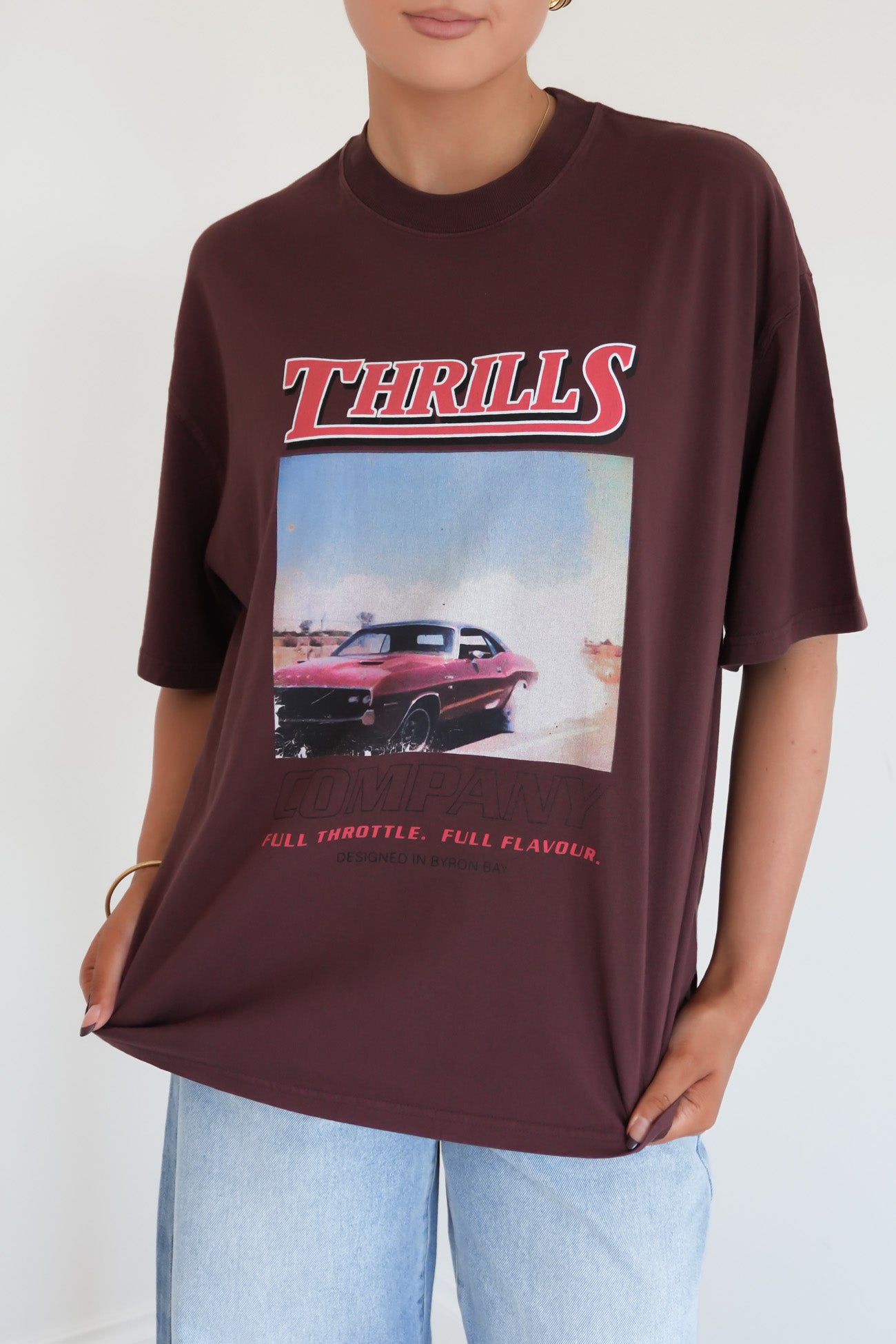 Full Throttle Oversized Tee Bitter Chocolate