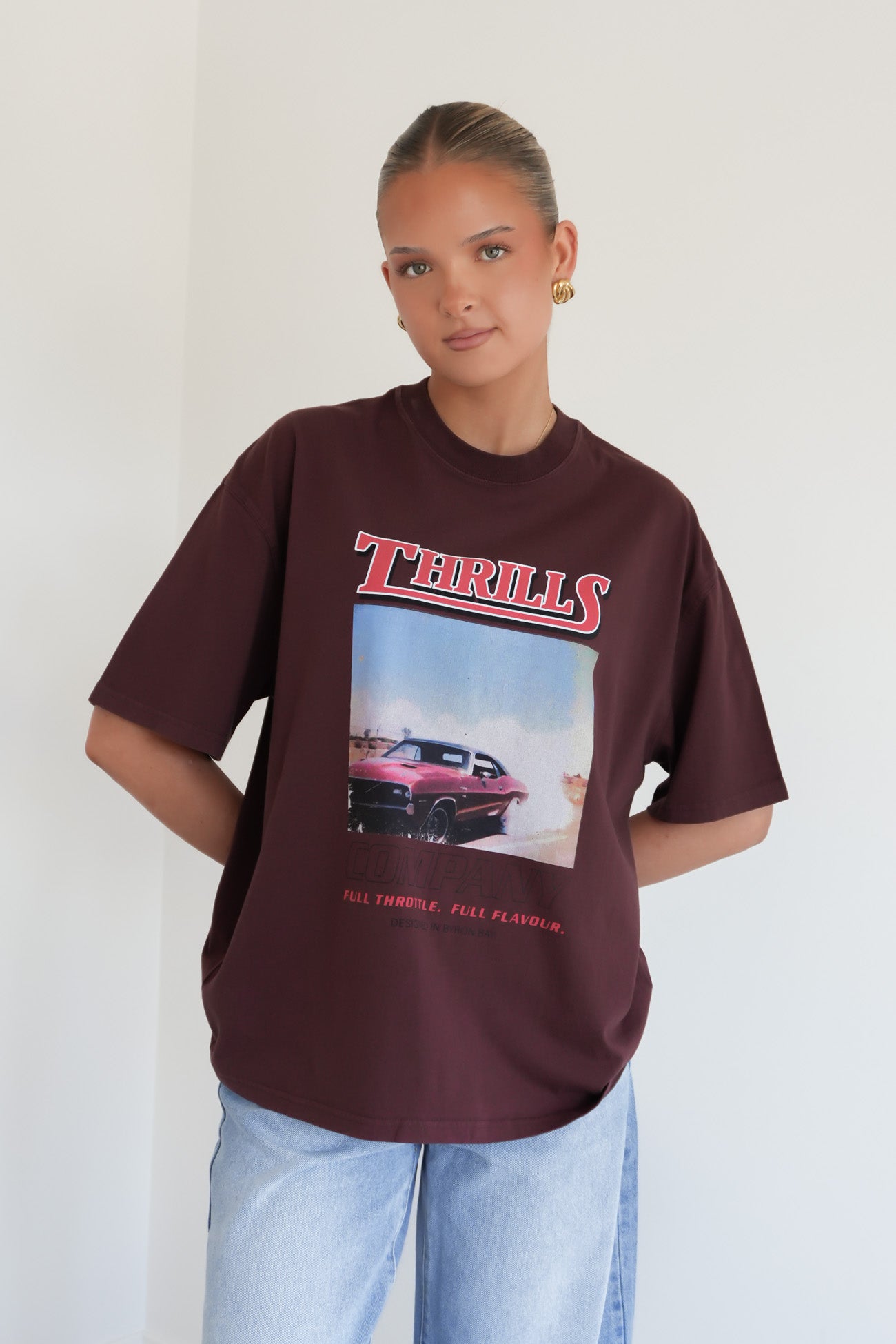 Full Throttle Oversized Tee Bitter Chocolate