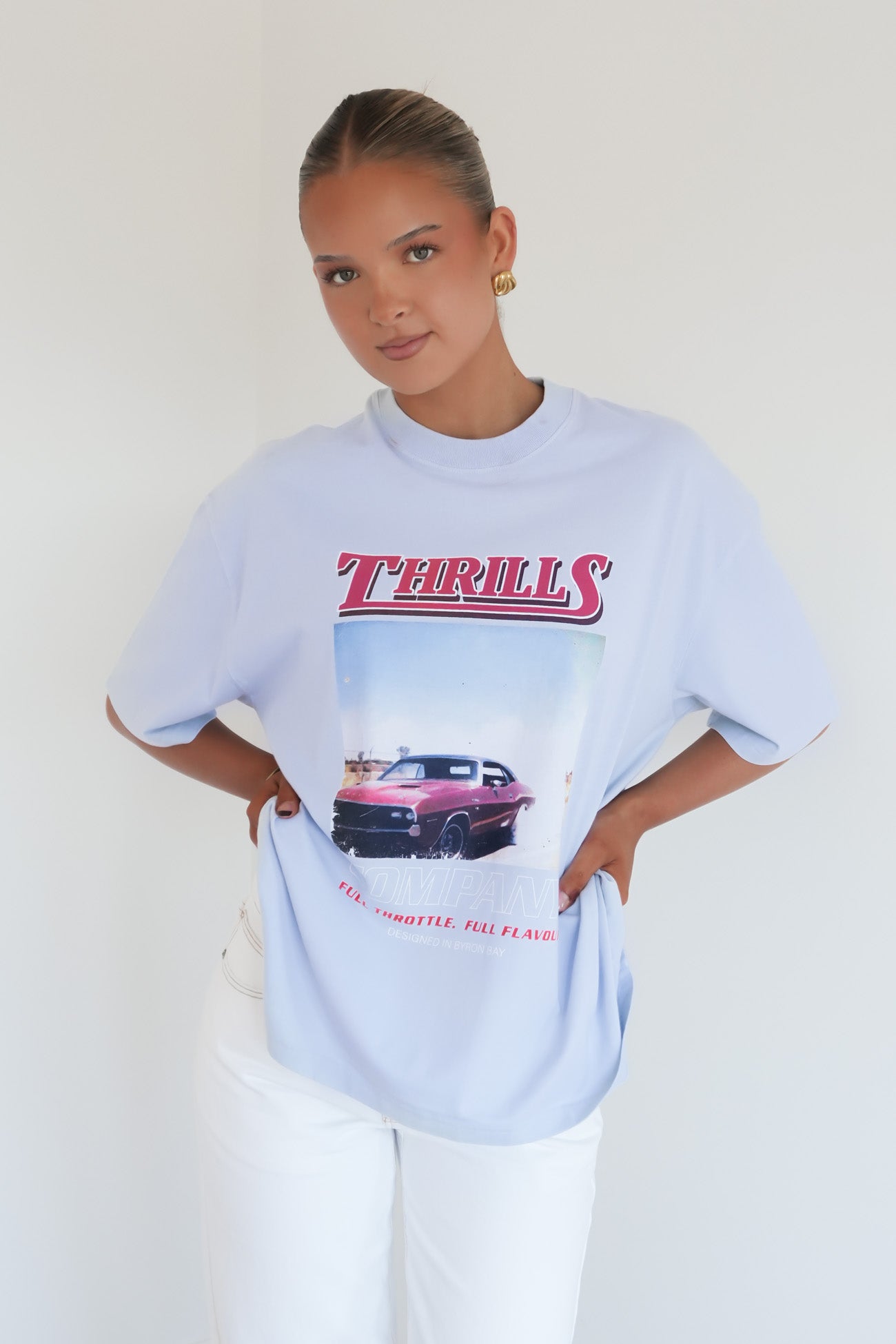 Full Throttle Oversized Tee Placid Blue