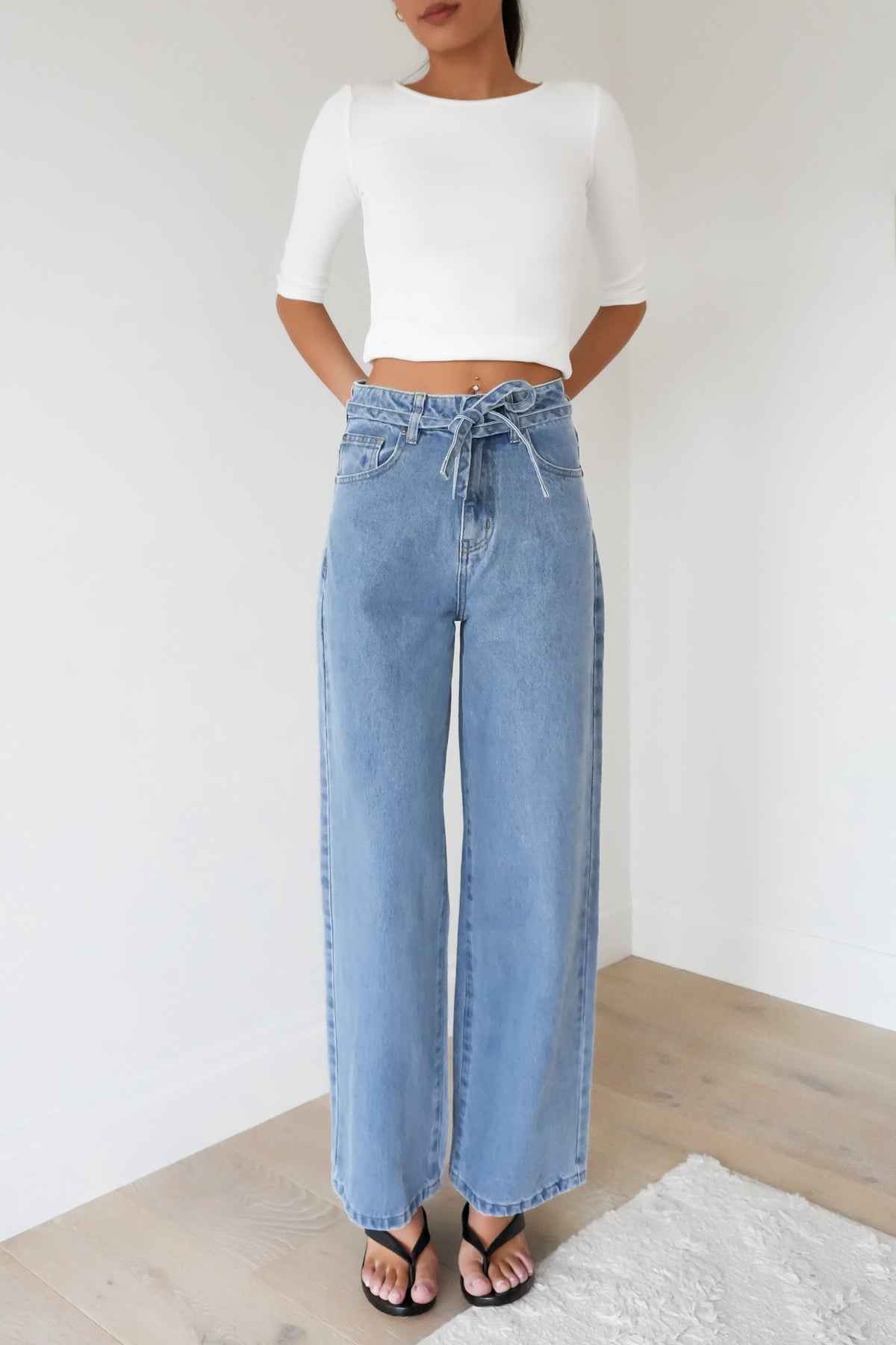 Gia High Rise Baggy Jean Light Blue