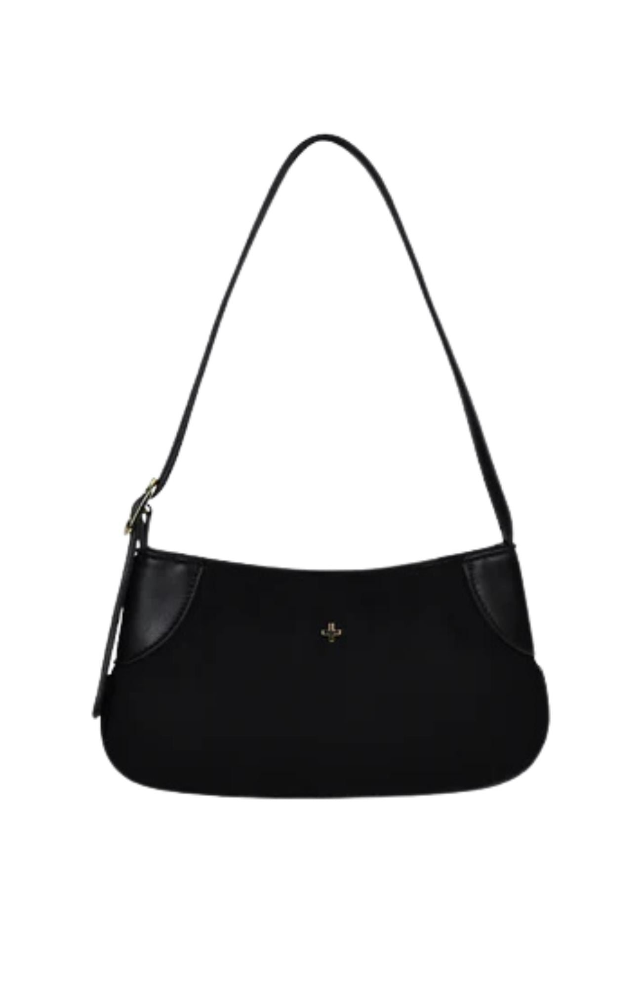 Glinda Bag Black Faux Suede Gold