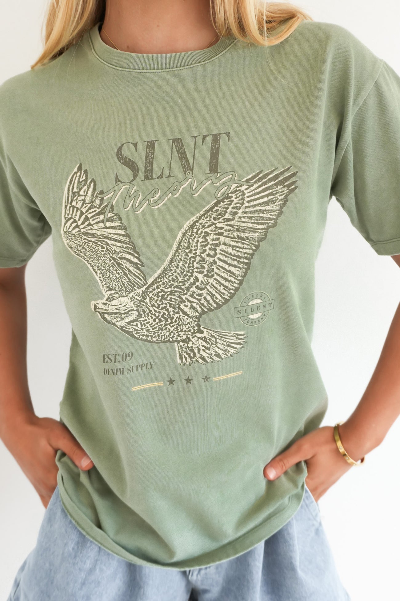 Hand Drawn Tee Green