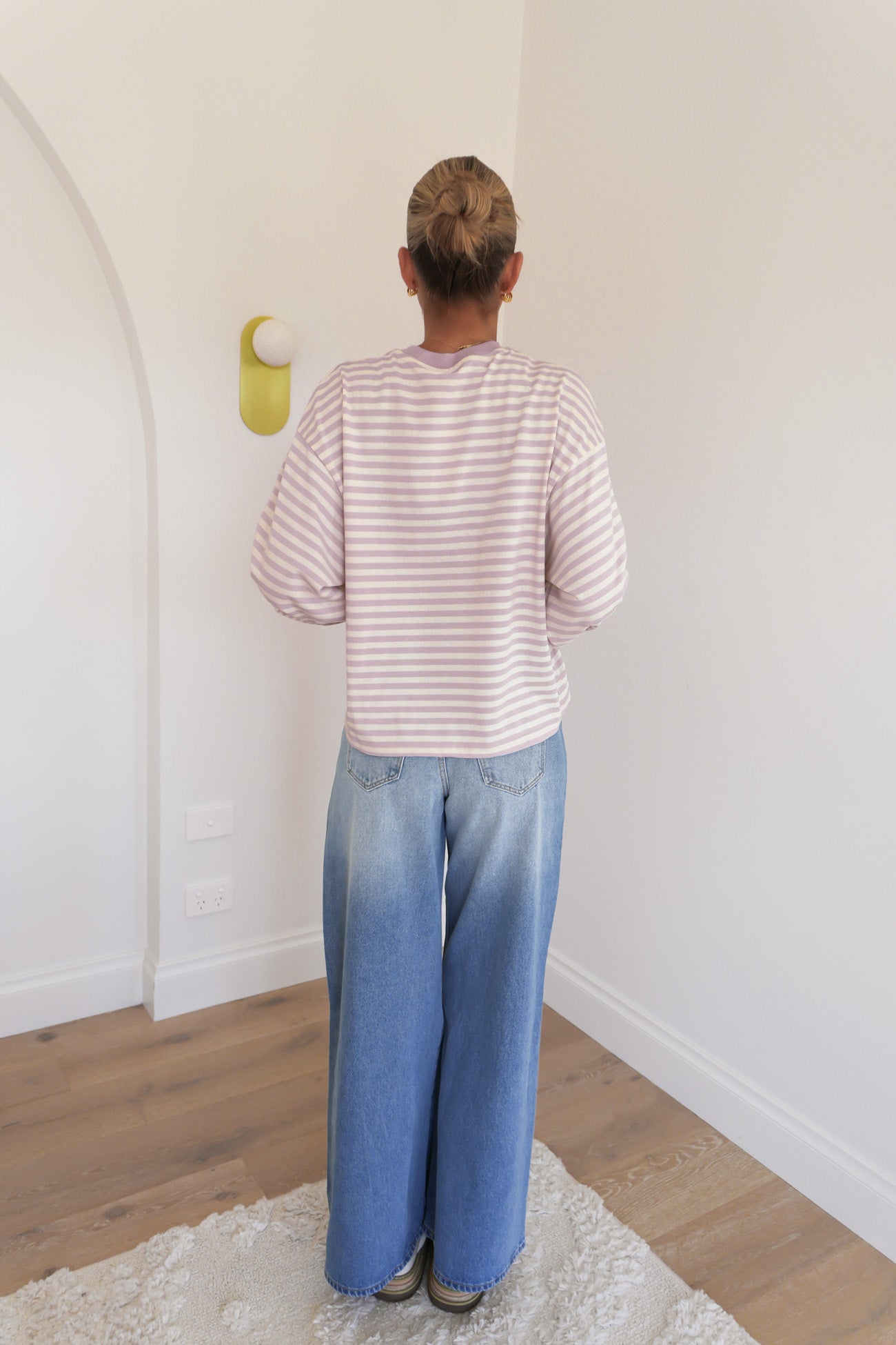 Haylee Long Sleeve Stripe Tee Blush