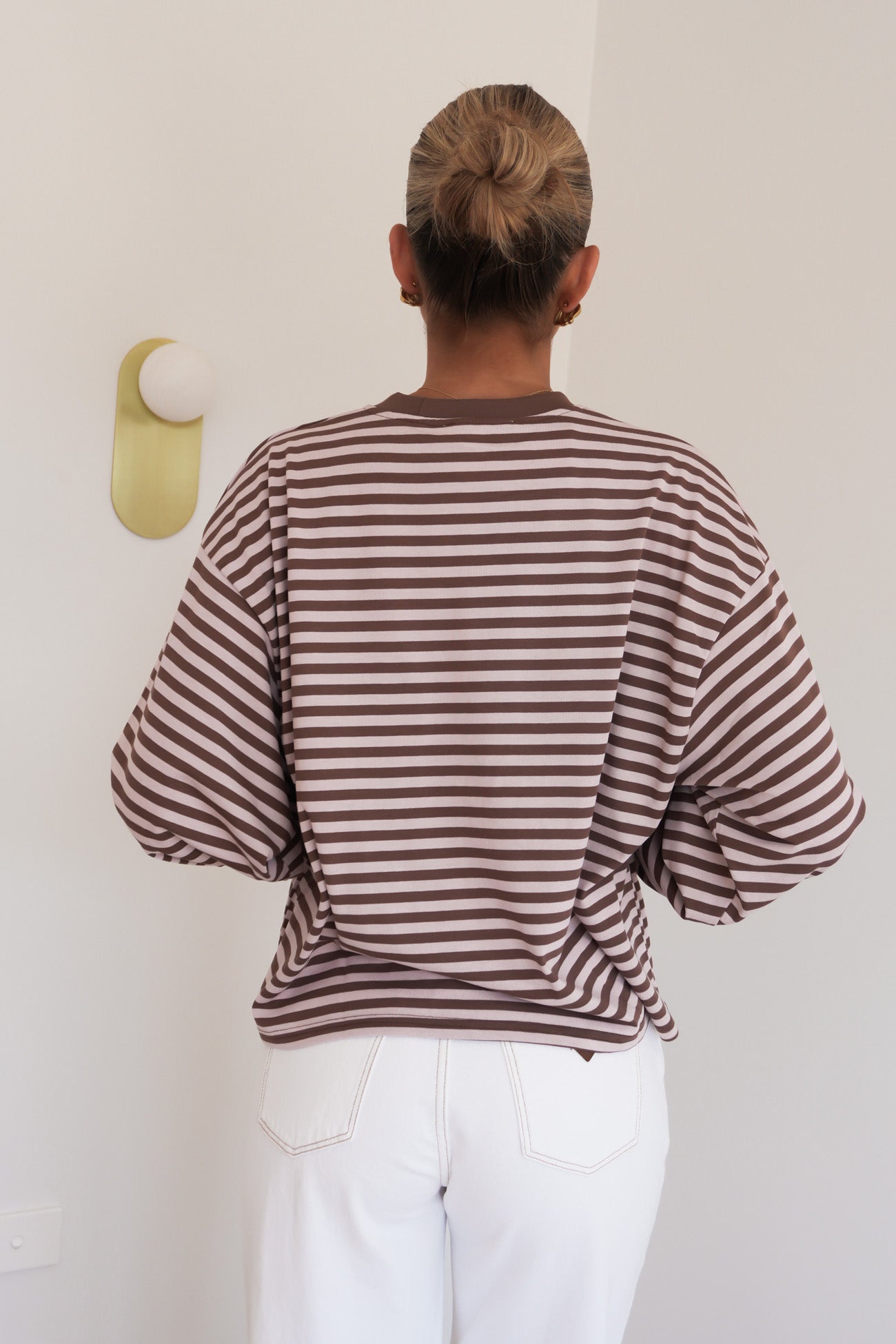 Haylee Long Sleeve Stripe Tee Pink