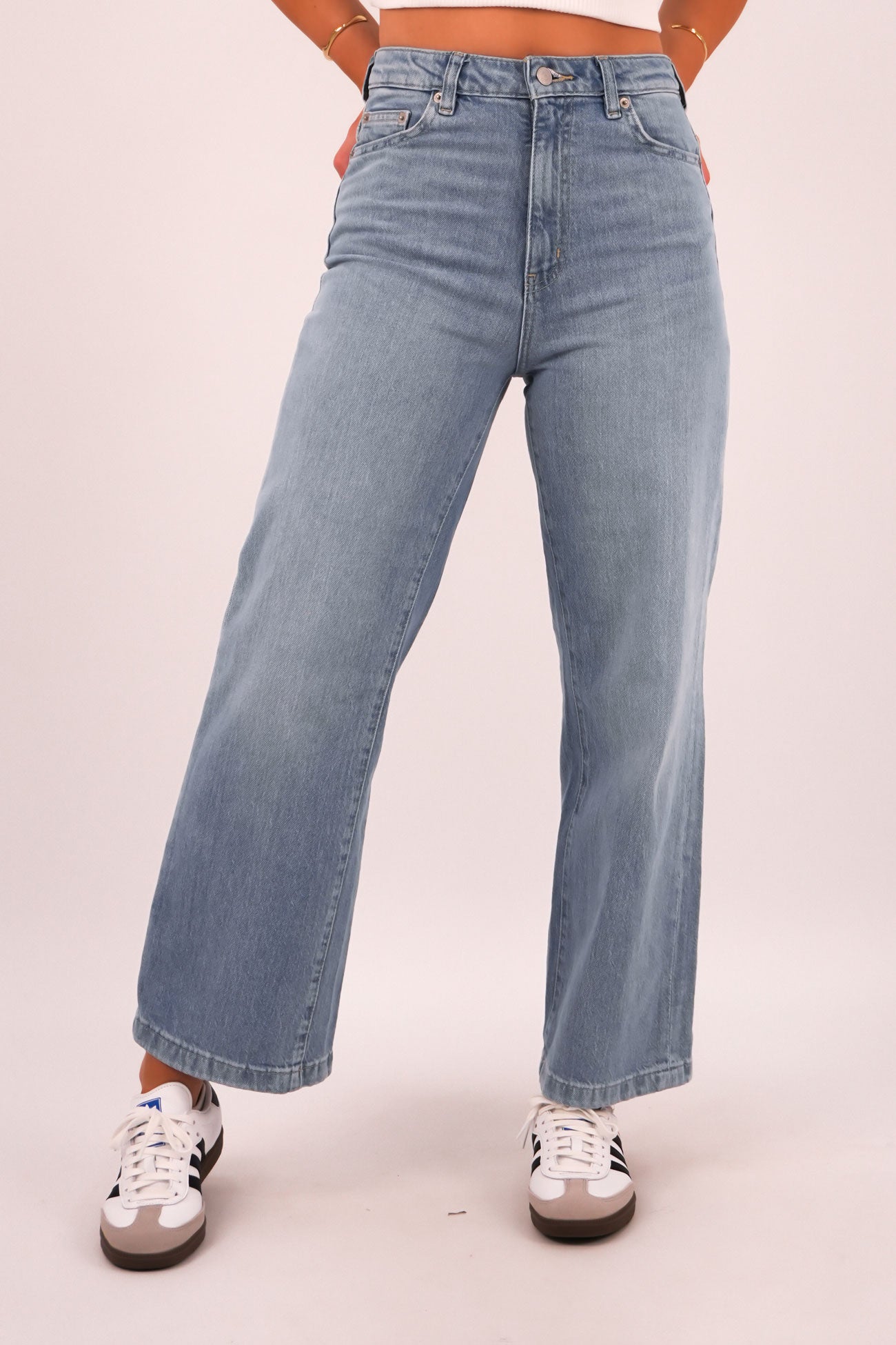 Hi Wide Jean Faded Blue Petite