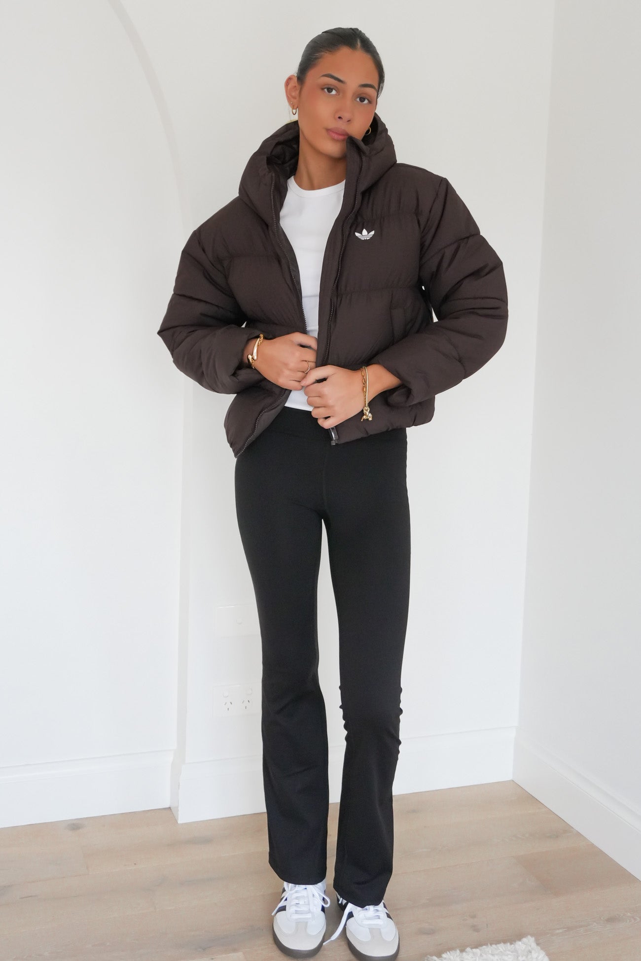 Hooded Padded Jacket Aurora Coffee