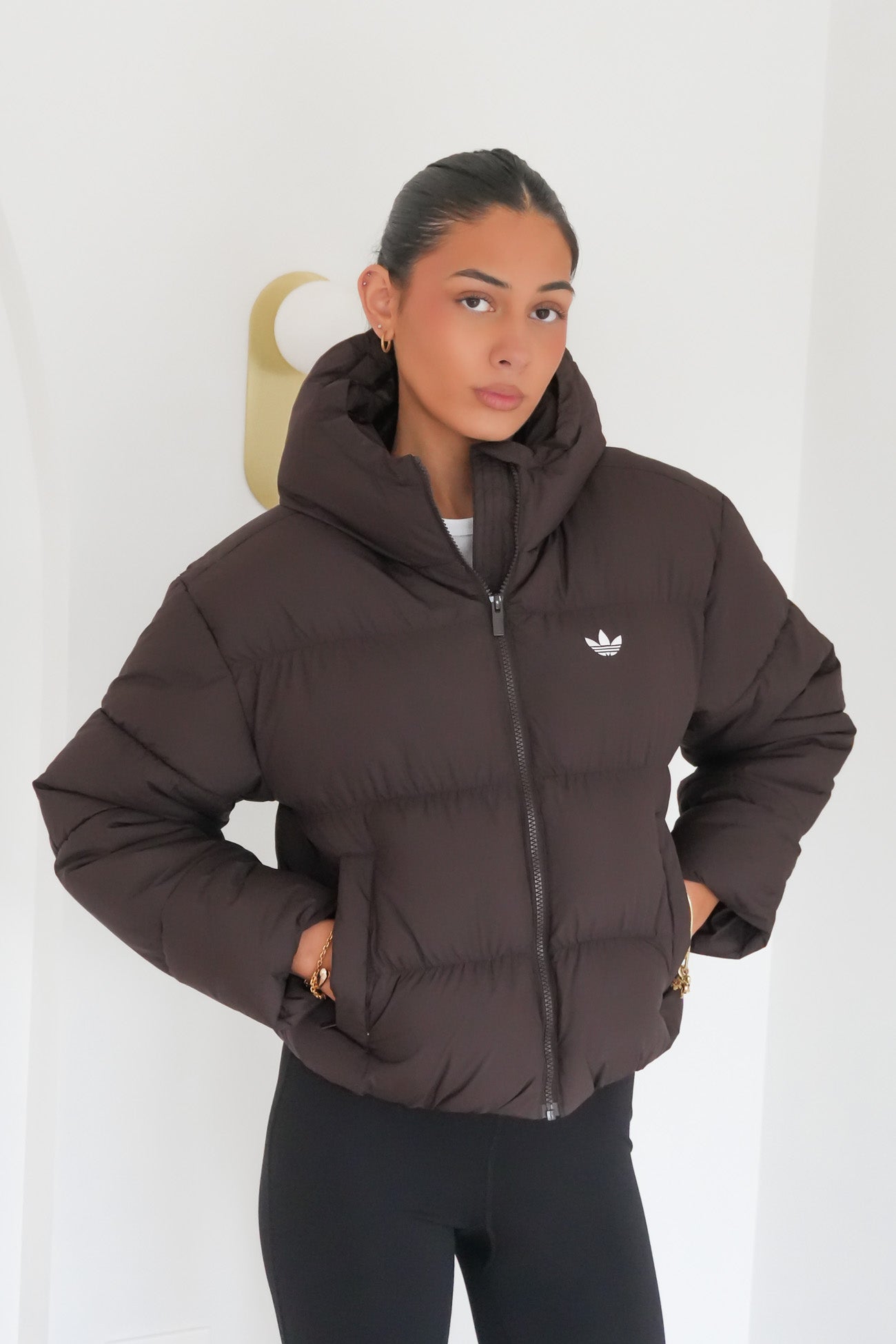 Hooded Padded Jacket Aurora Coffee