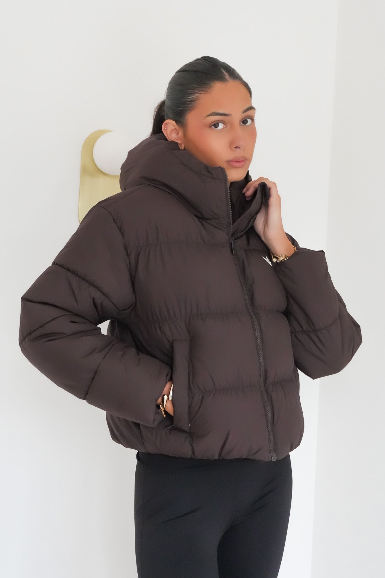 Hooded Padded Jacket Aurora Coffee