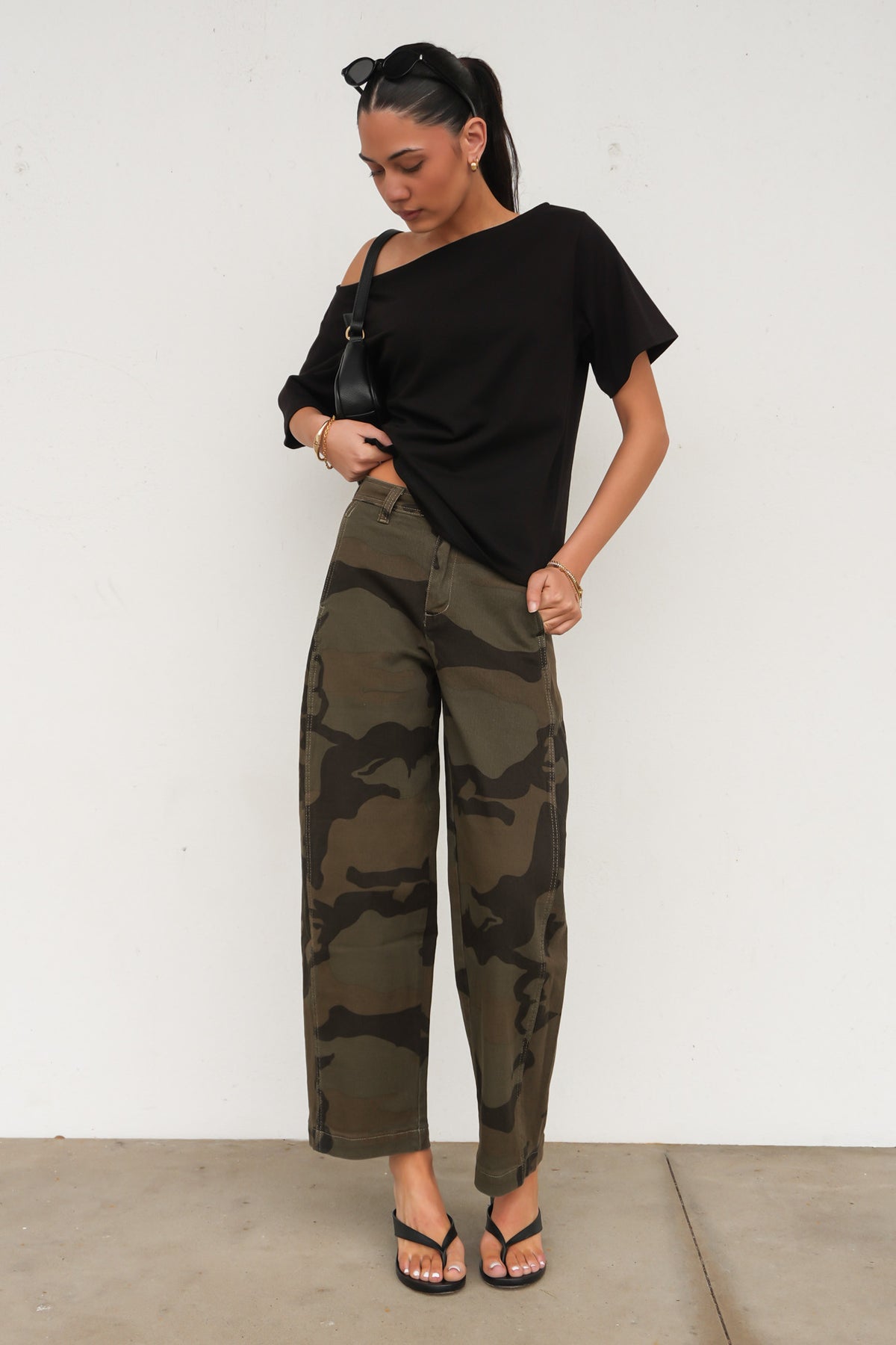 Ingrid Barrel Jean Camo