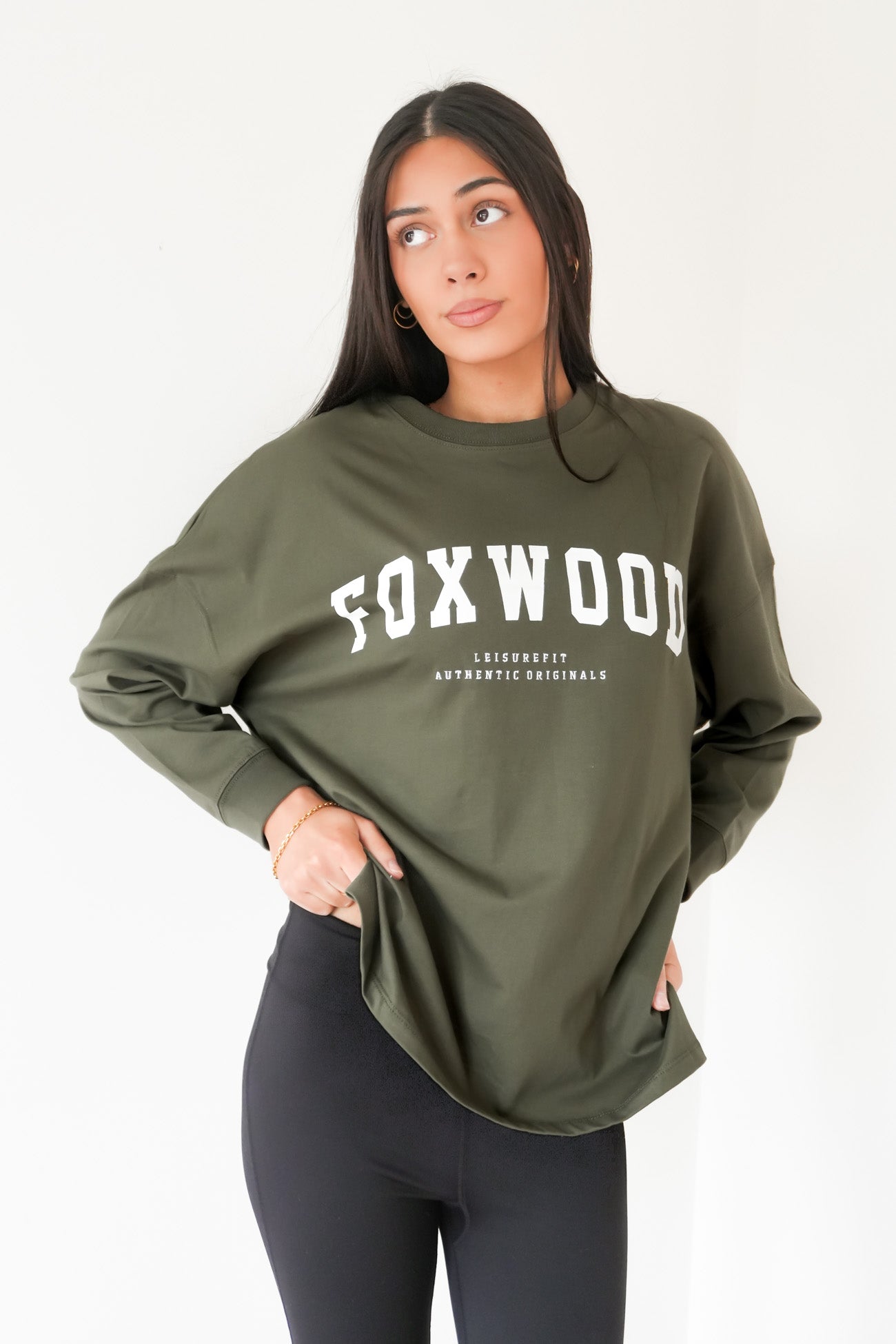 Interval Long Sleeve Khaki White
