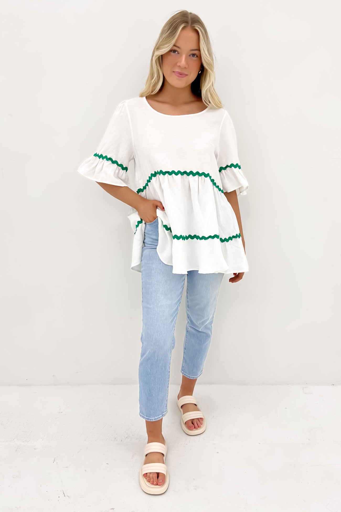 Isaac Top White Green