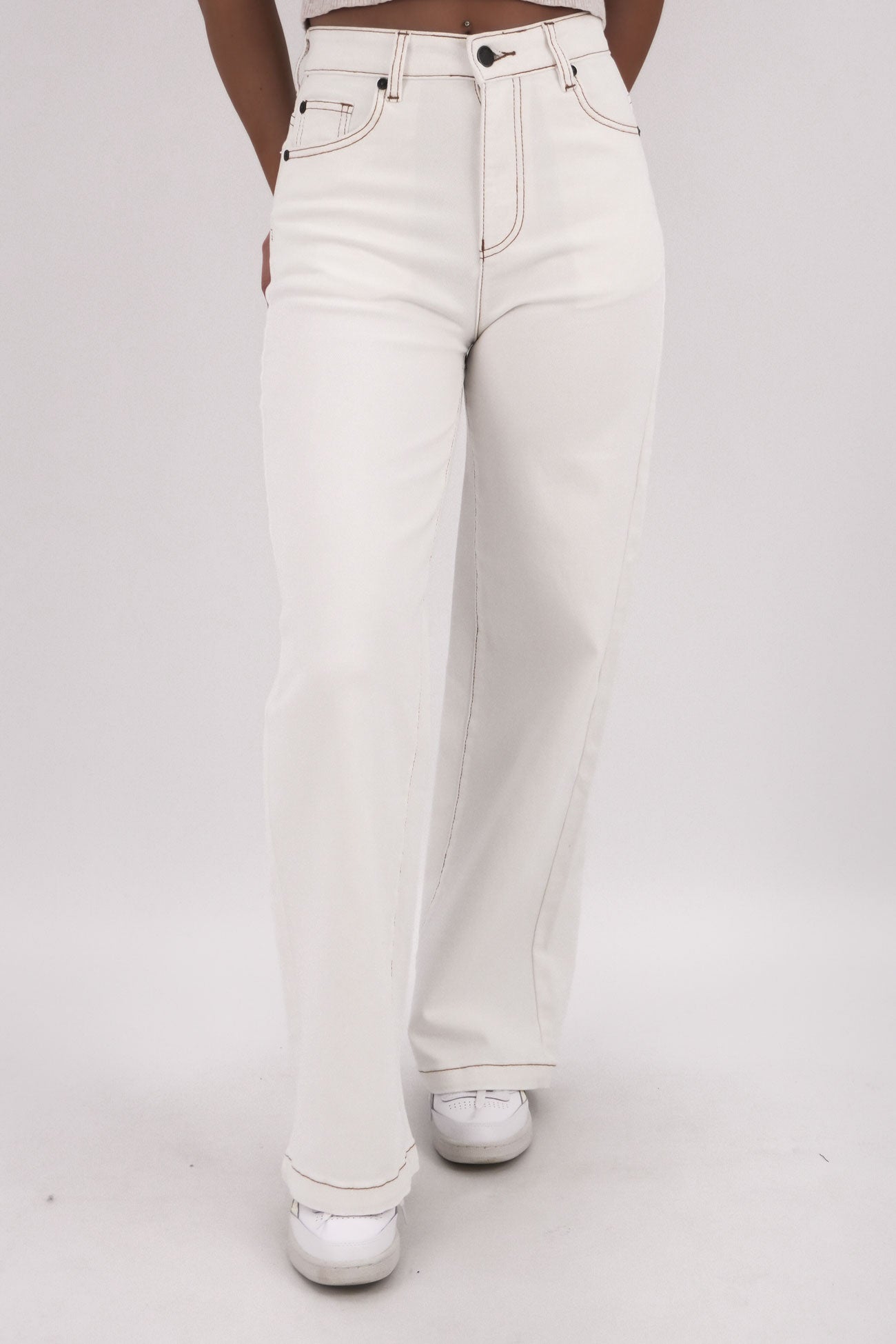 Jacqui Wide Leg Jean Vintage White