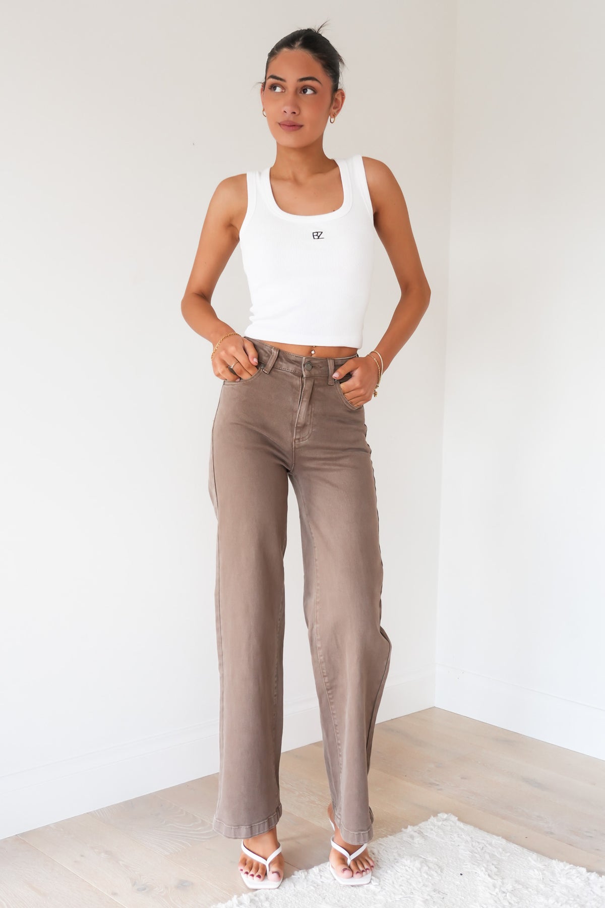 Jacqui Wide Leg Jean Cocoa