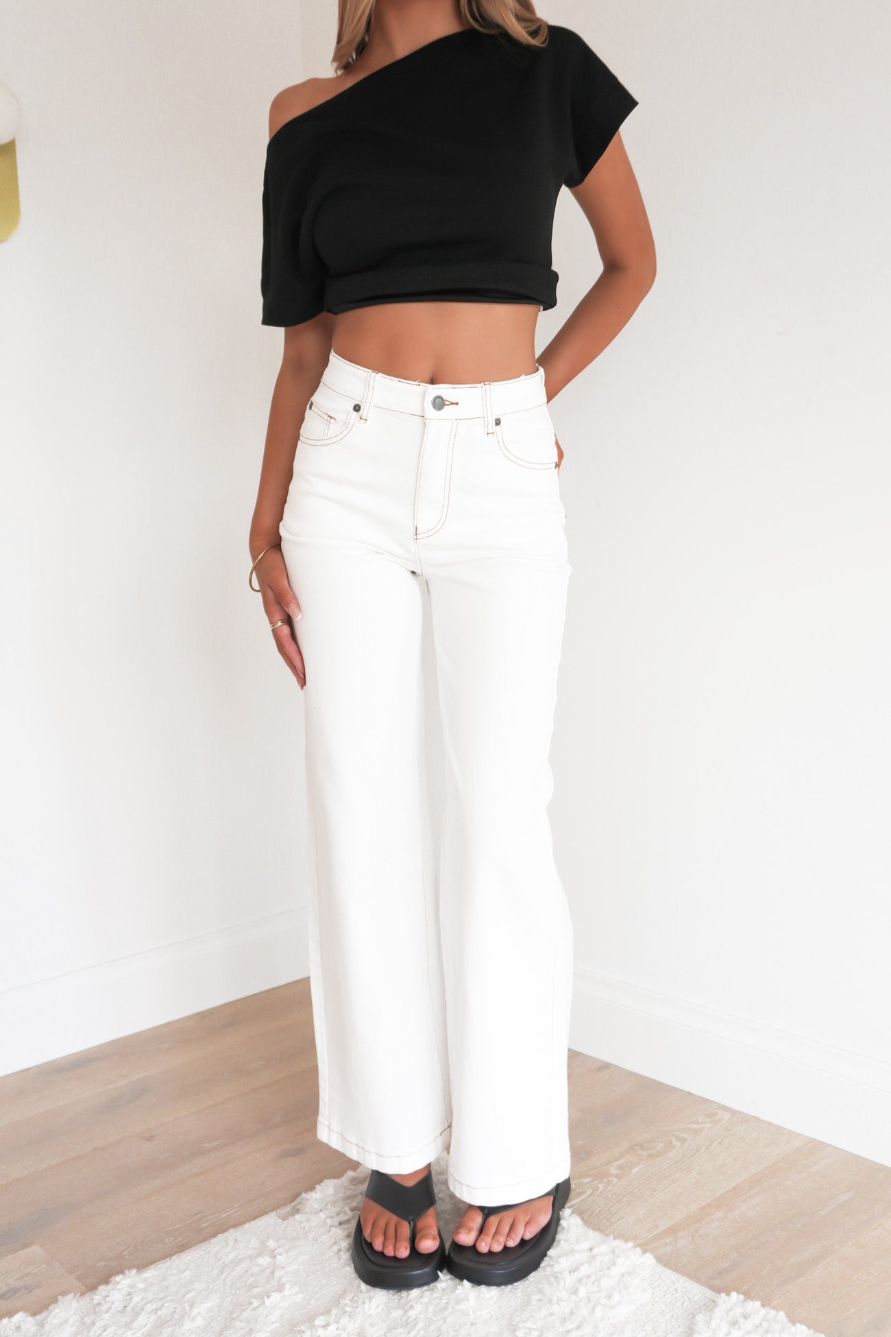 Jacqui Wide Leg Jean Vintage White