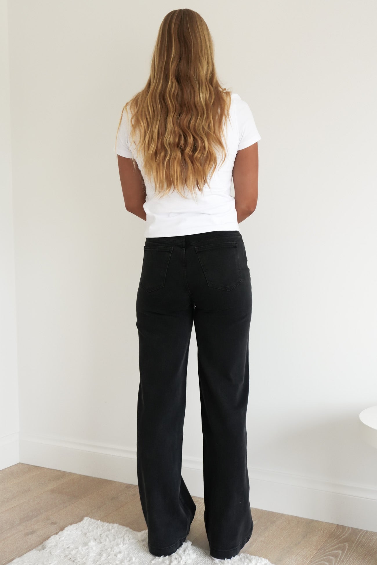 Jacqui Wide Leg Jean Washed Black