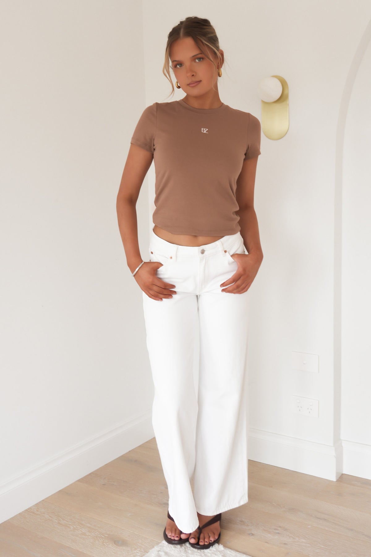 Jai Stretch Baby Tee Brown