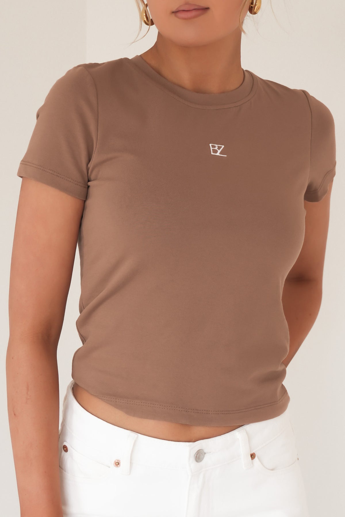 Jai Stretch Baby Tee Brown