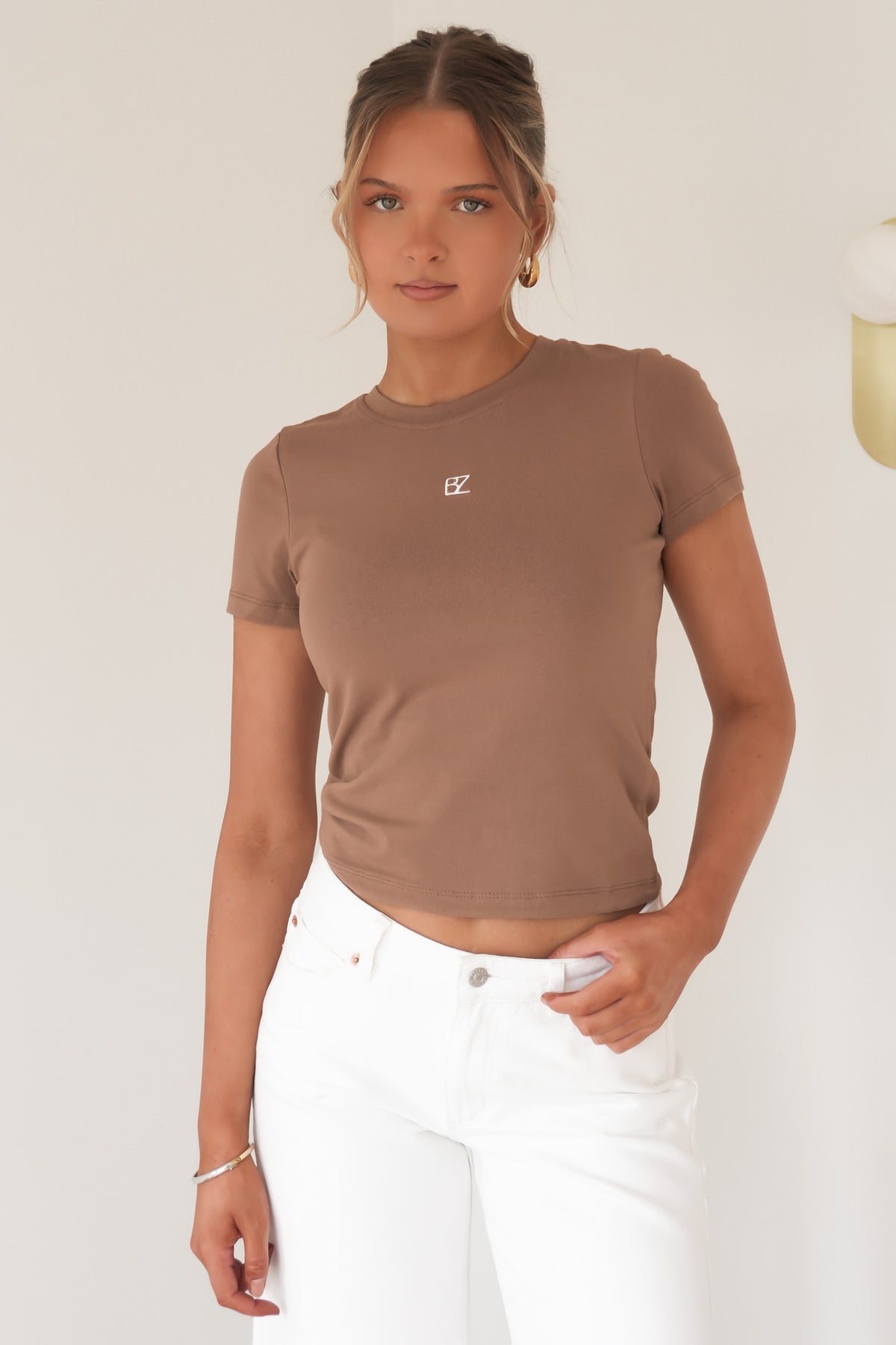 Jai Stretch Baby Tee Brown