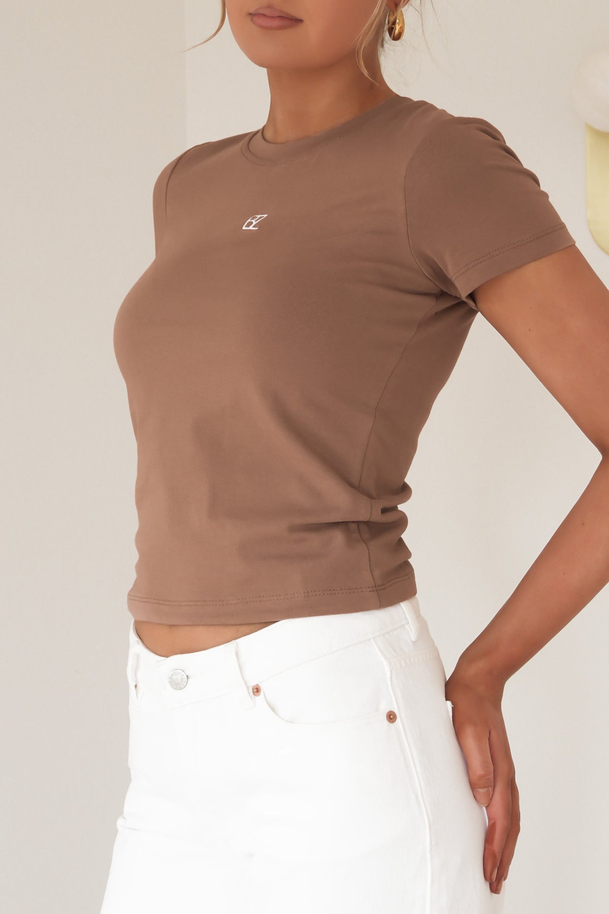 Jai Stretch Baby Tee Brown