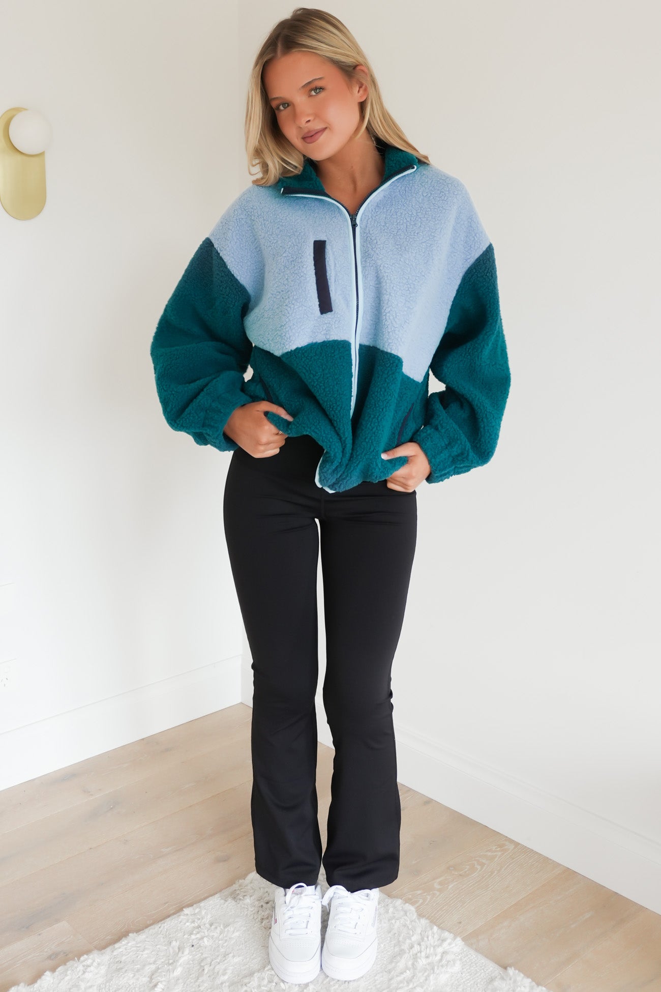 Jayne Fleece Jacket Teal Green Blue