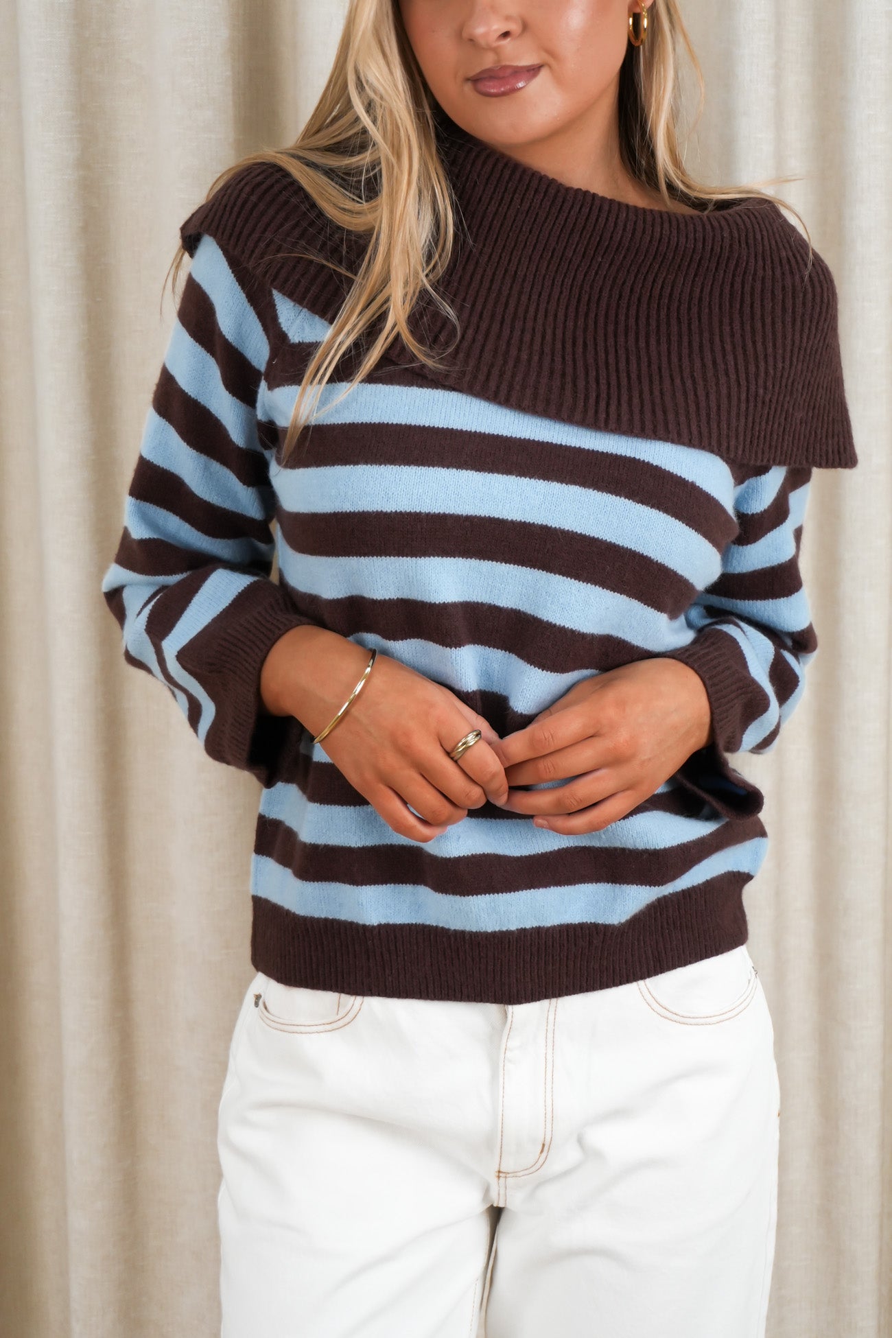 Jayne Knit Jumper Blue Chocolate