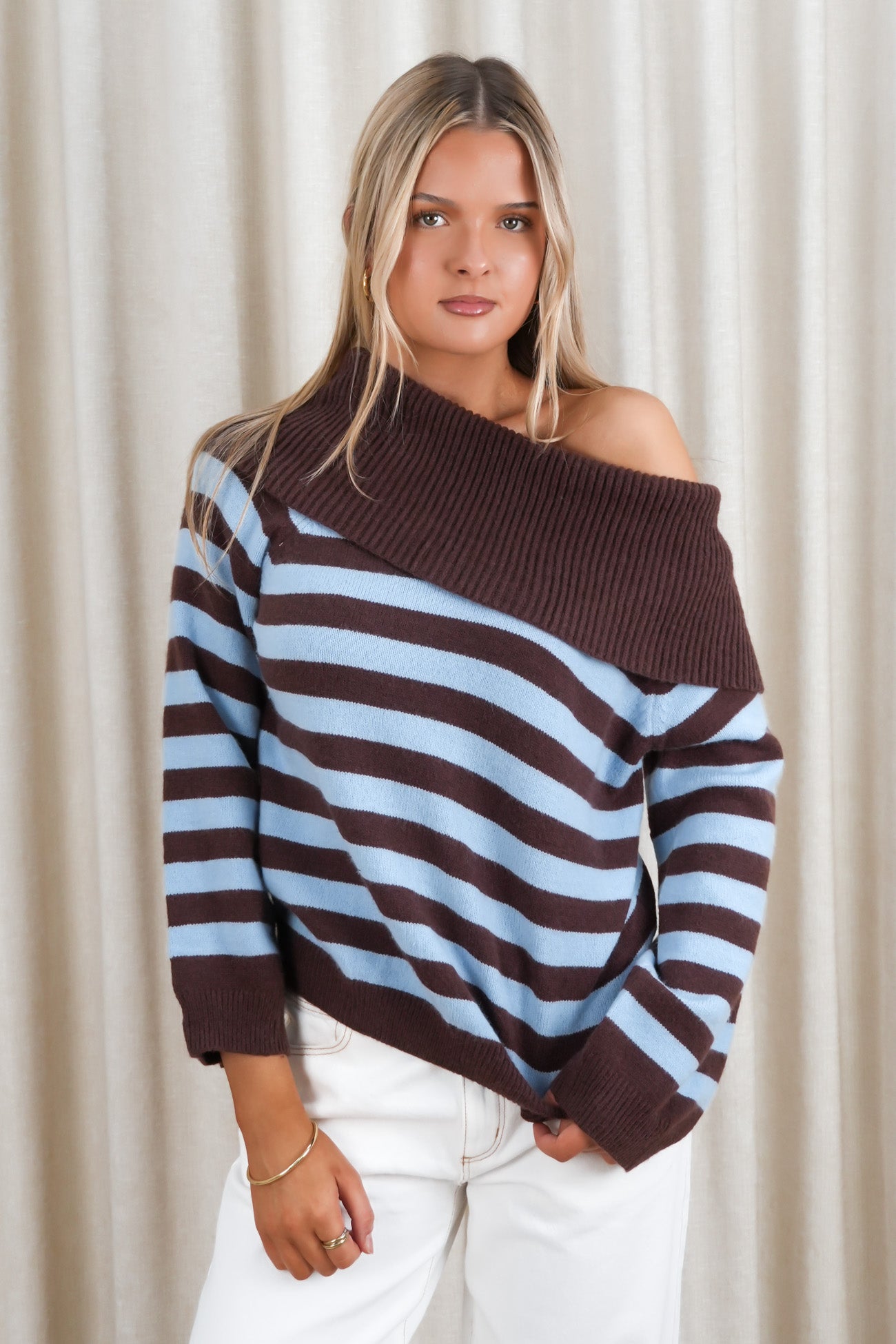 Jayne Knit Jumper Blue Chocolate