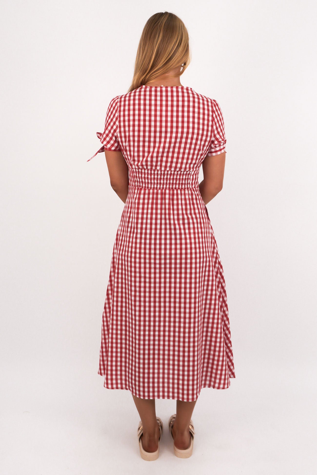 Jessa Midi Dress Red Gingham