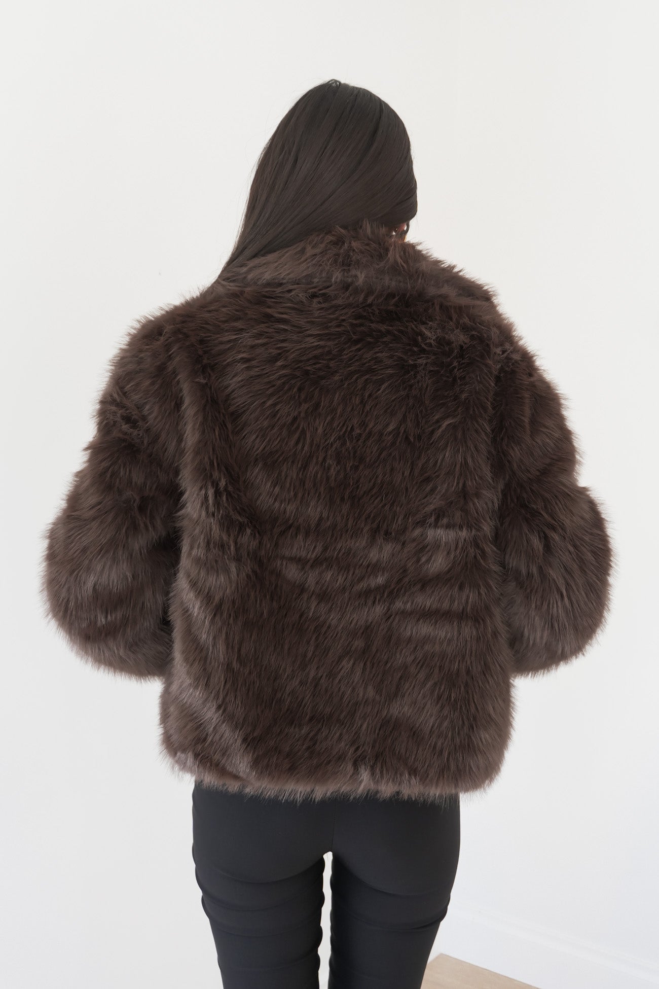 Jessy Faux Fur Coat Chocolate