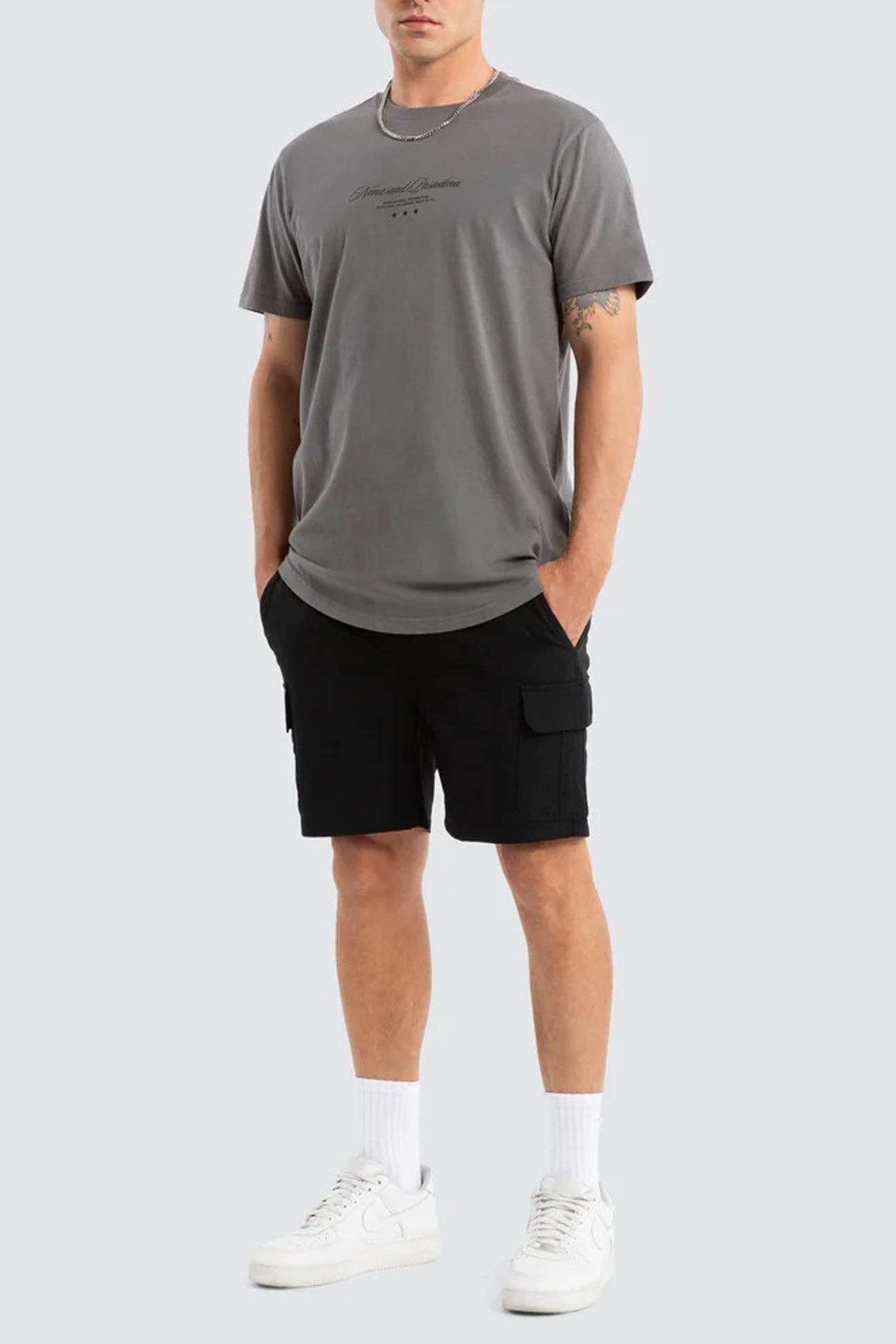 Juncture Dual Curved Tee Charcoal