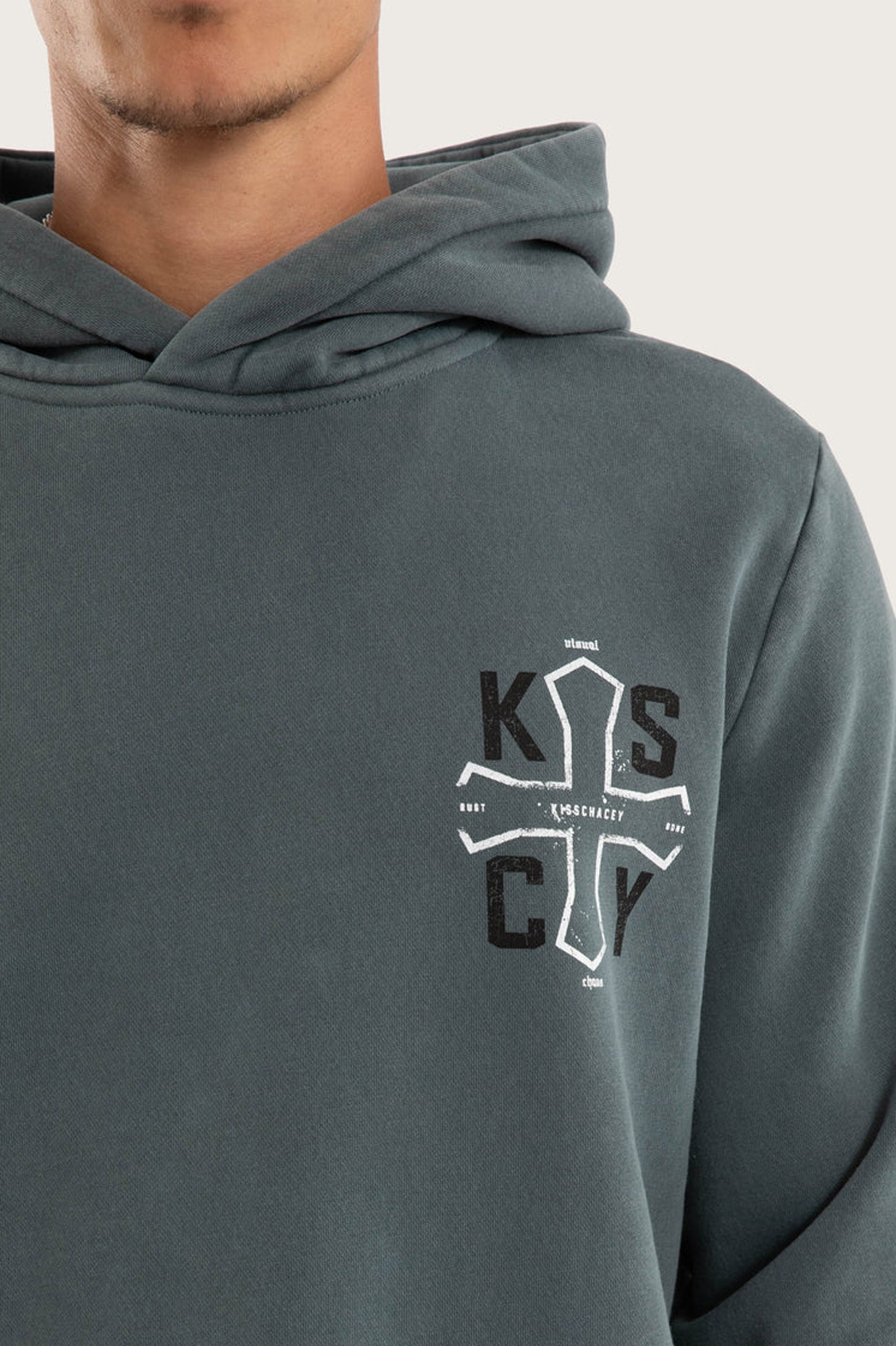 Tension Dual Curved Hoodie Pigment Stormy Weather