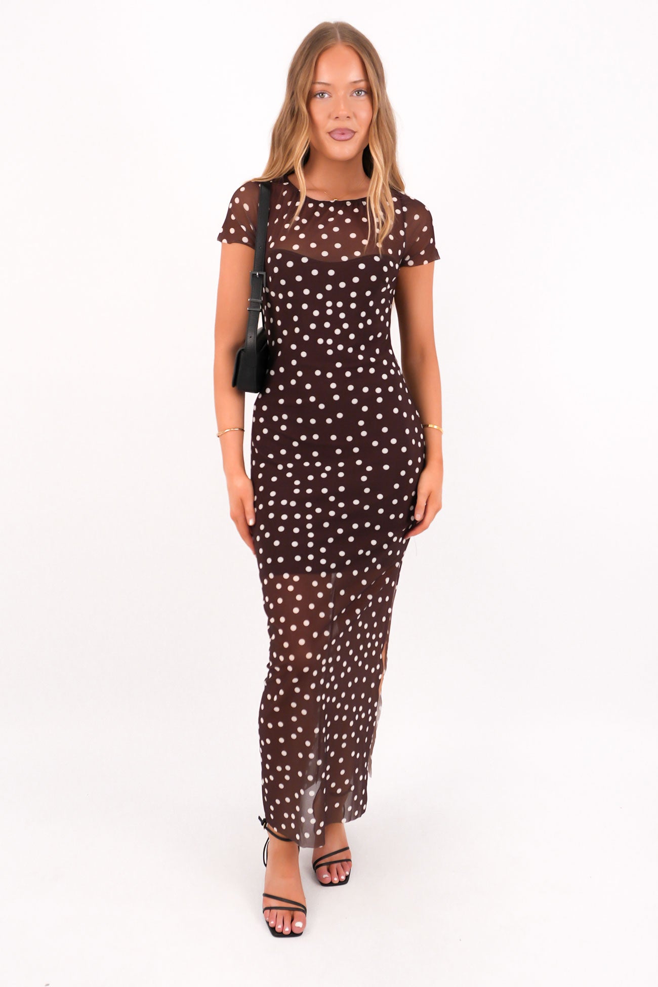 Kalari Maxi Dress Chocolate Polka Dot