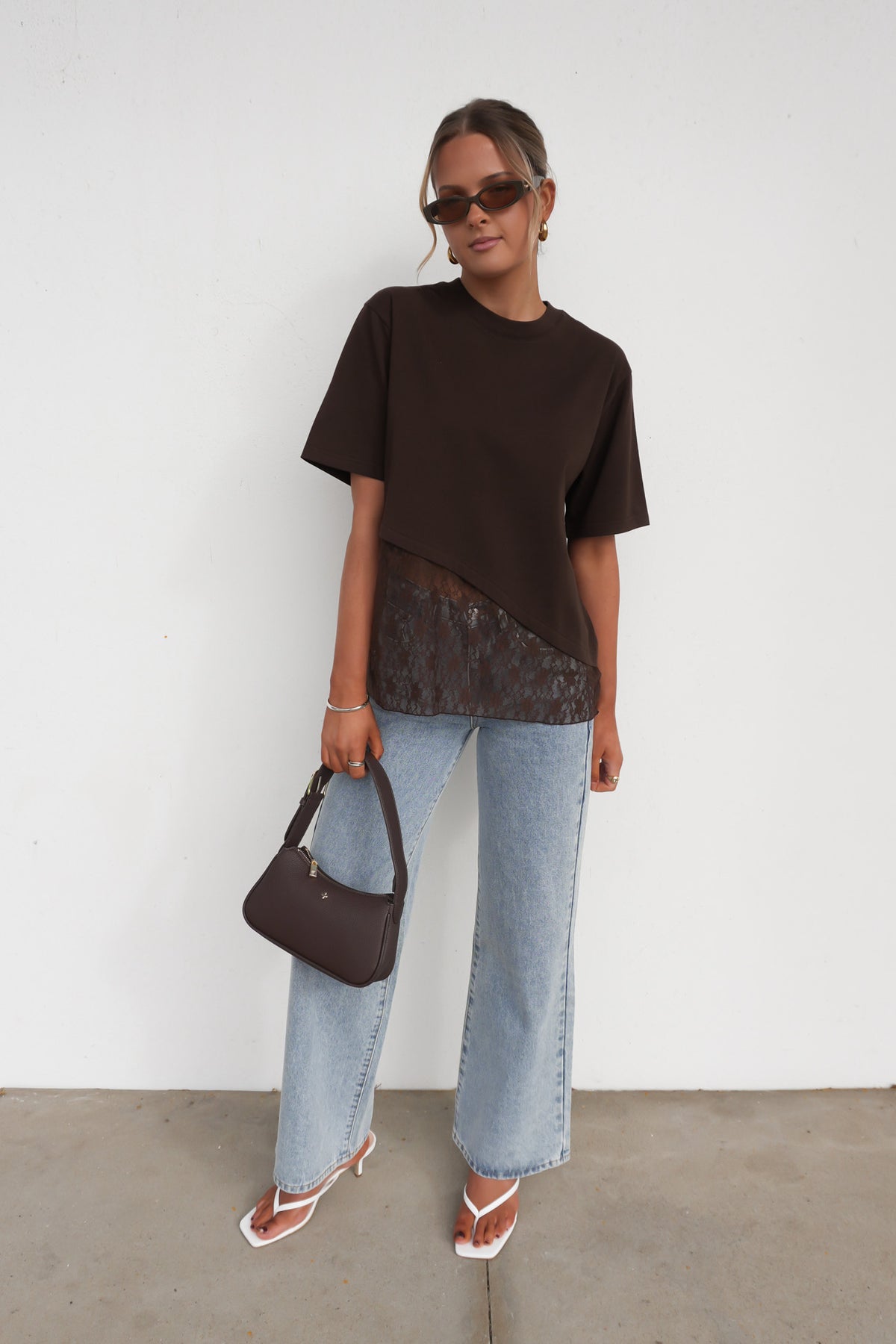 Kamilo Lace Tee Chocolate
