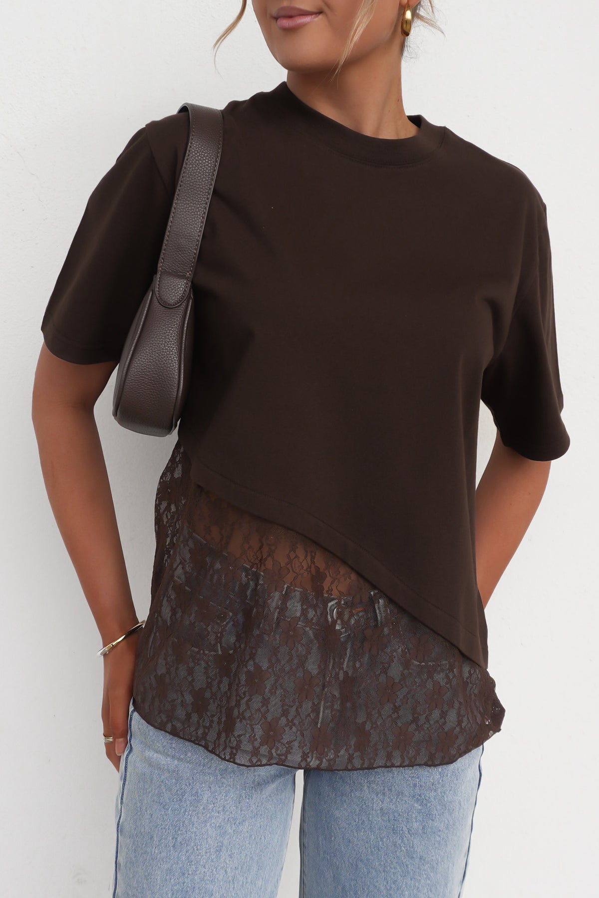Kamilo Lace Tee Chocolate