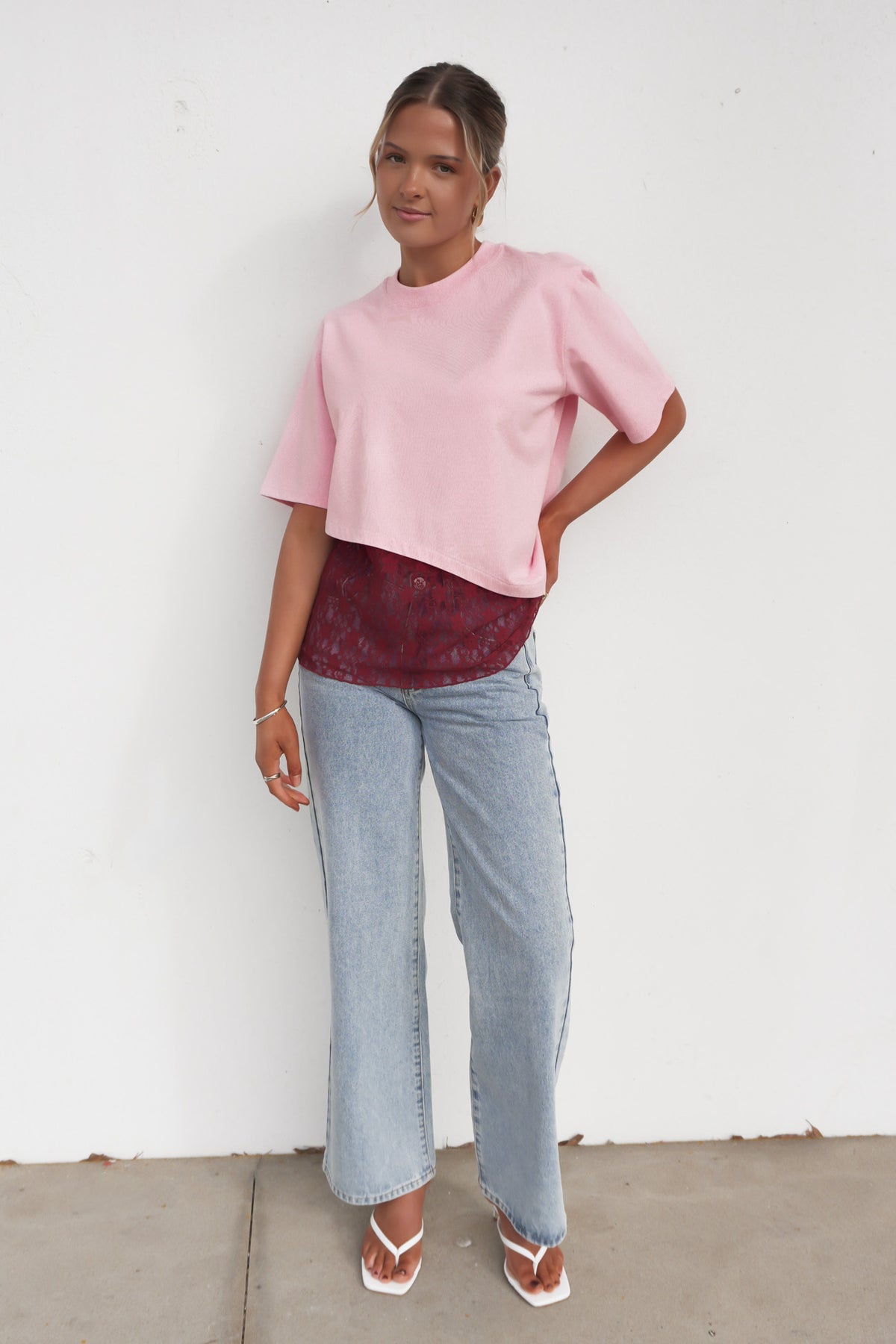 Kamilo Lace Tee Pink