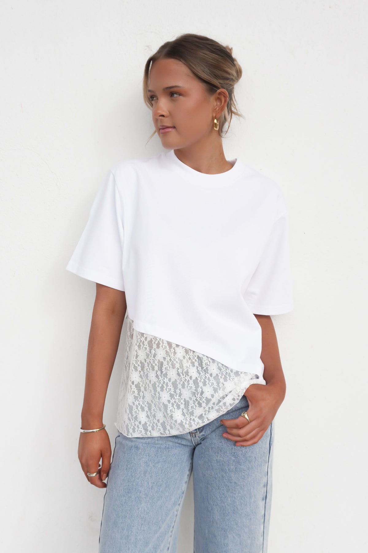Kamilo Lace Tee White