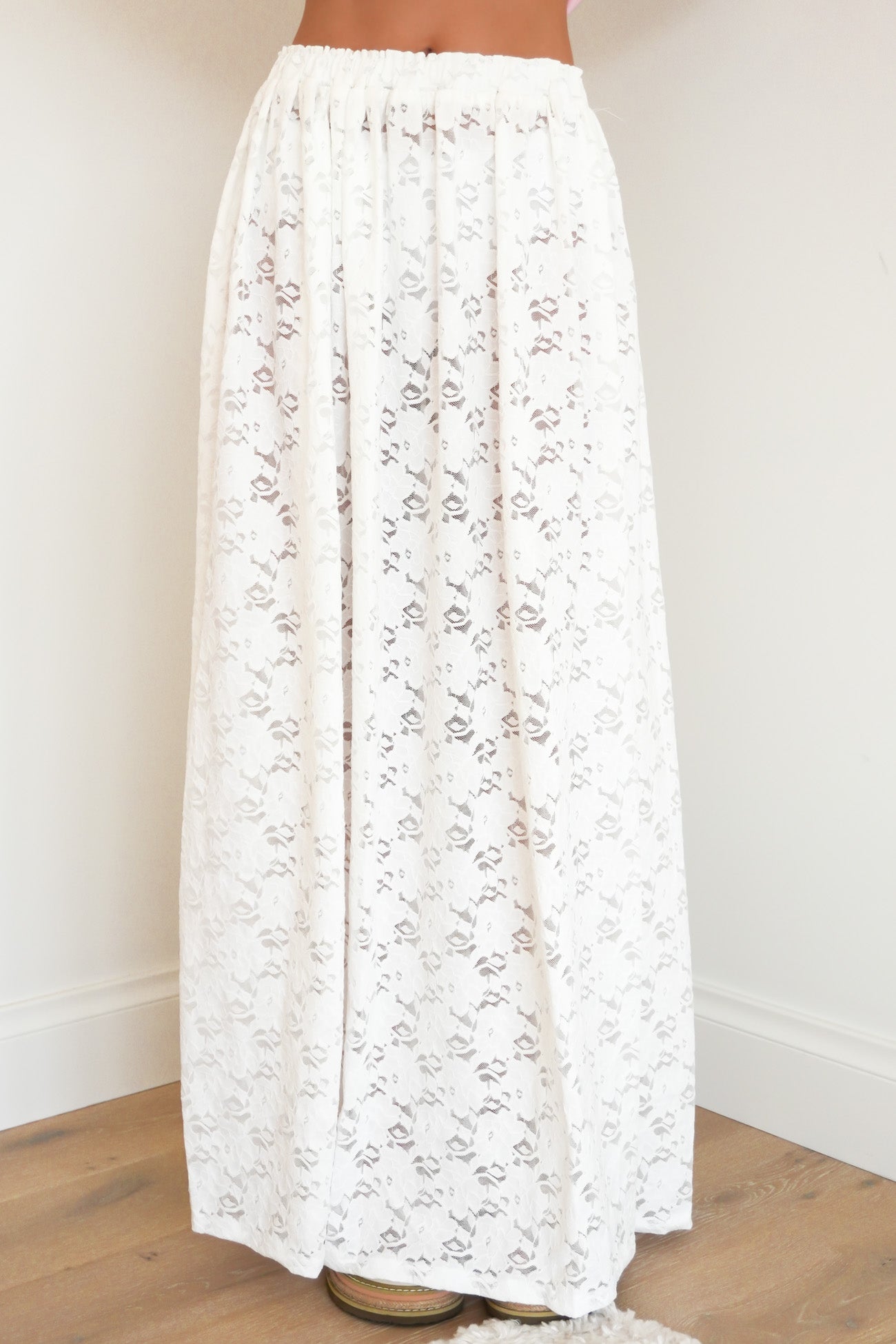 Kathryn Lace Maxi Skirt White