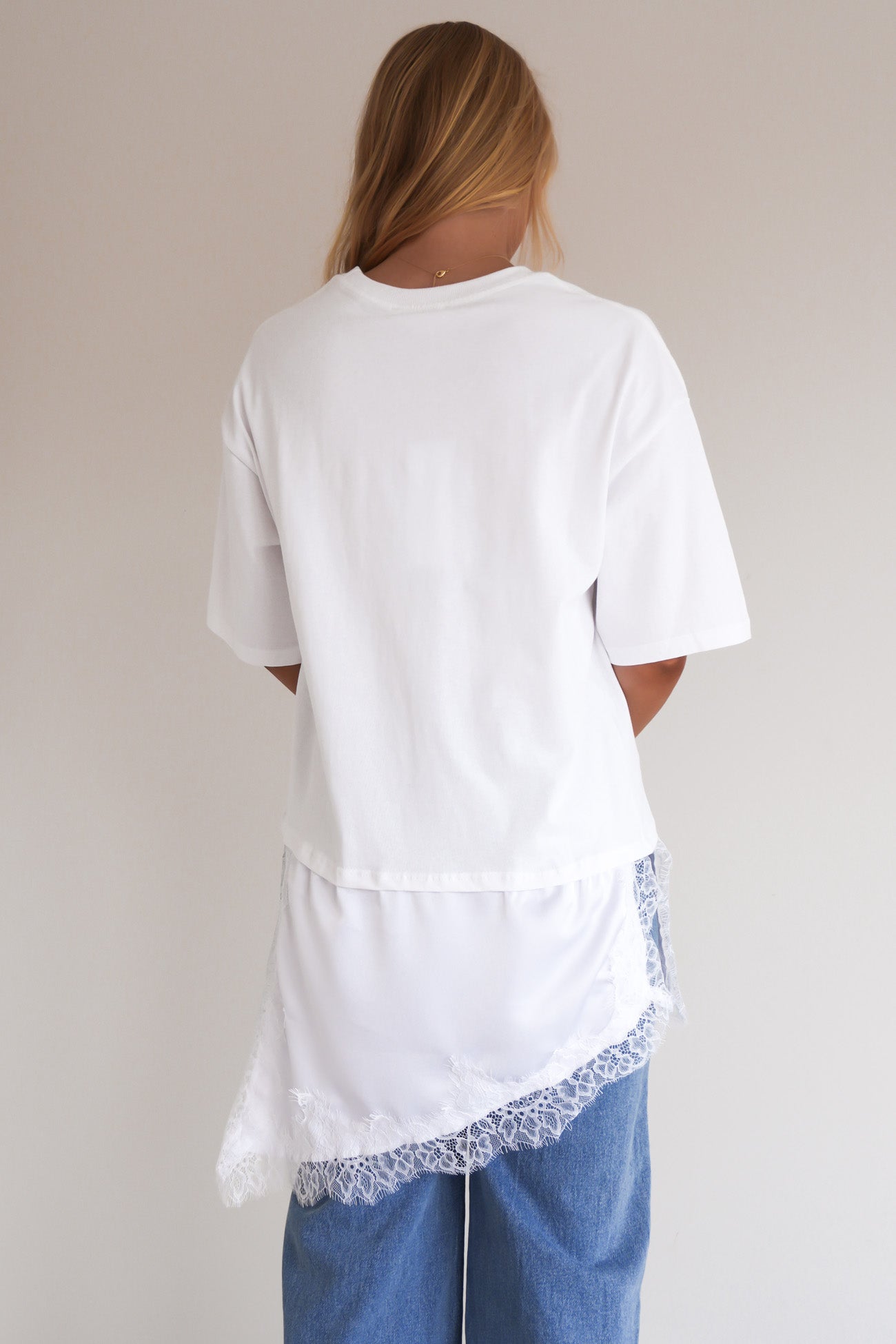 Kaylee Lace Tee White