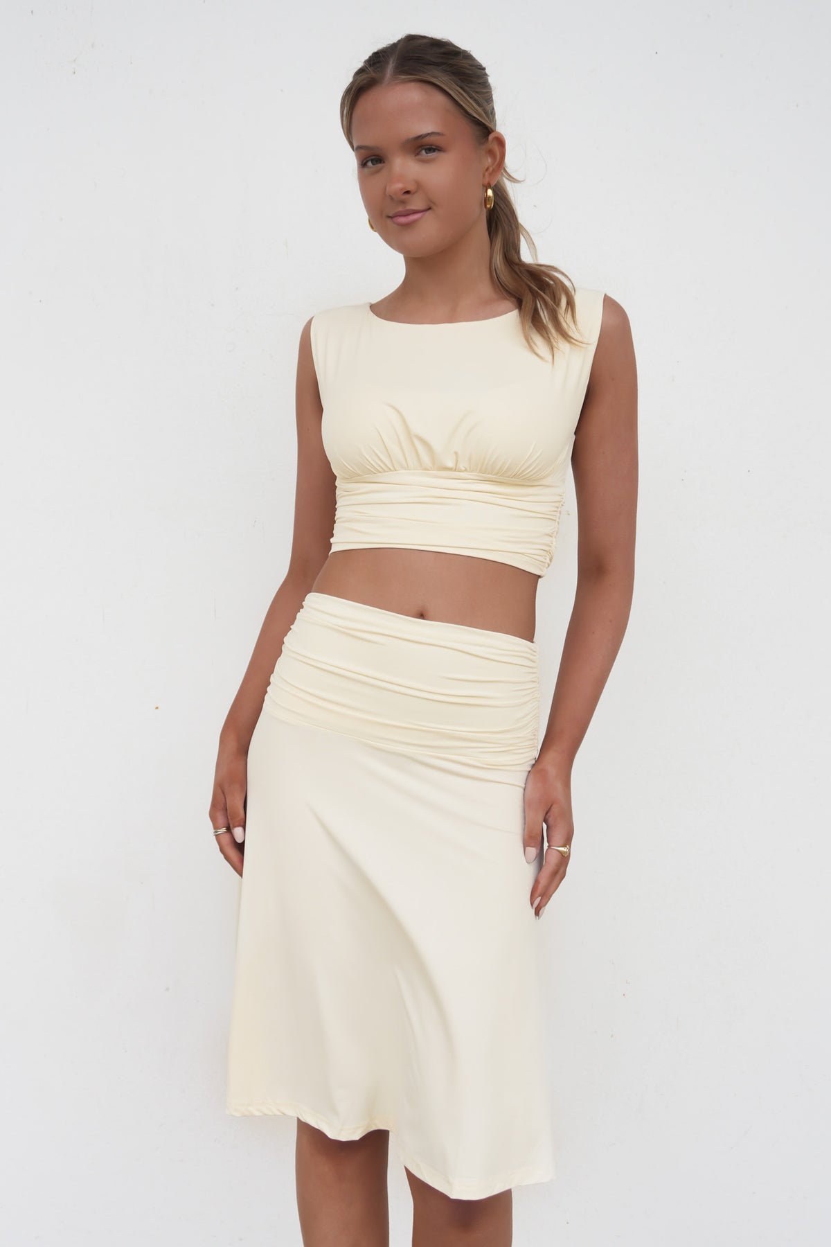 Kaylene Midi Skirt Ivory
