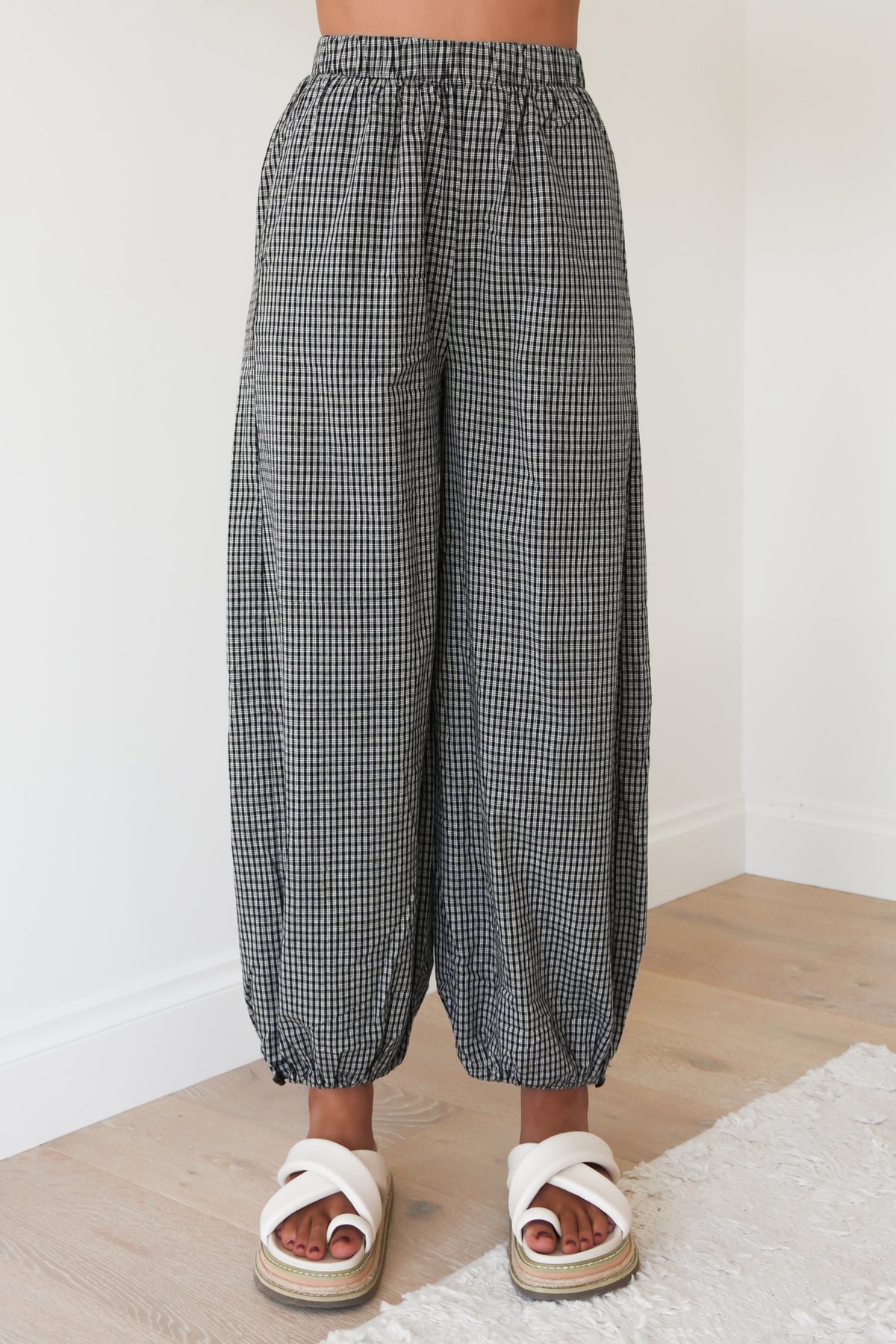 Kenna Check Pant Black