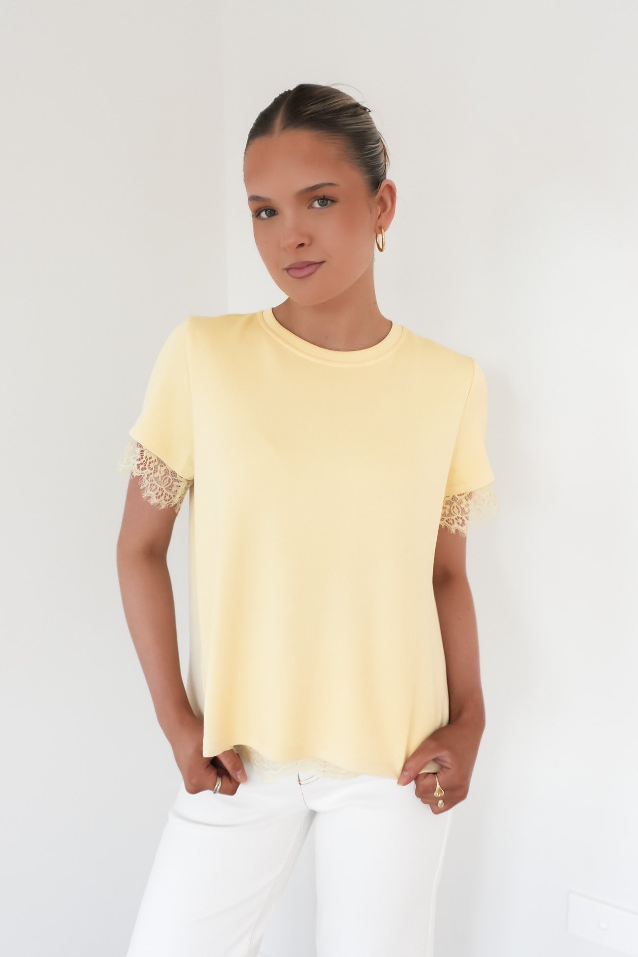 Kiarna Lace Tee Yellow