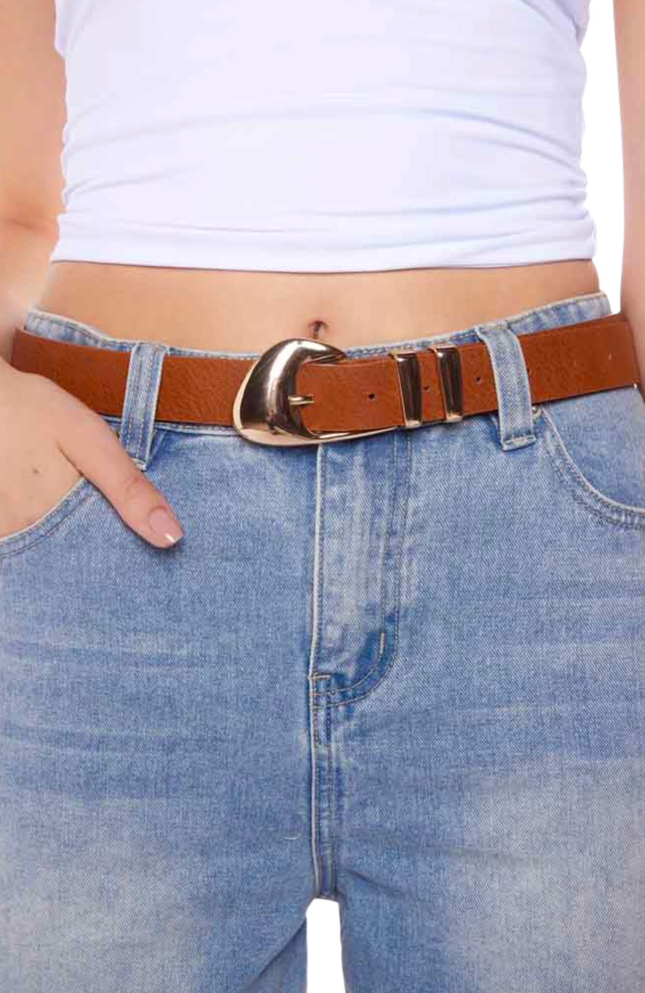Moma Belt Dark Tan Gold