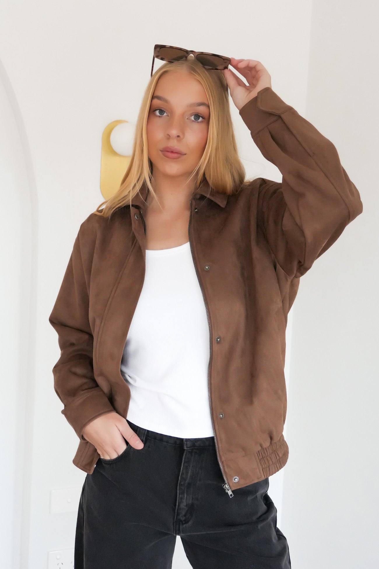 Kira Bomber Tan