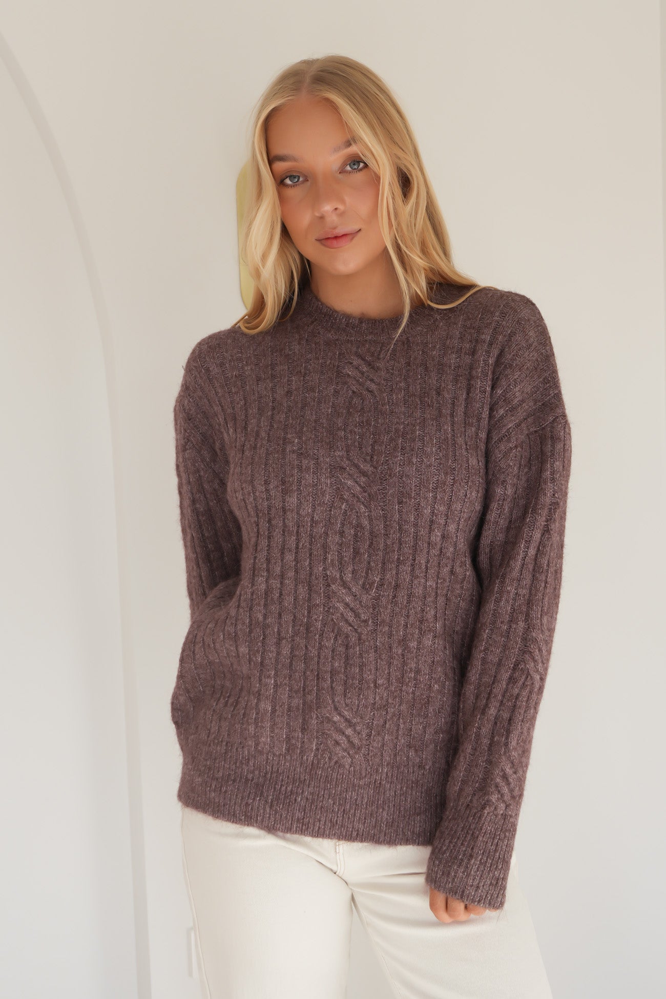 Kira Cable Jumper Dusty Rose