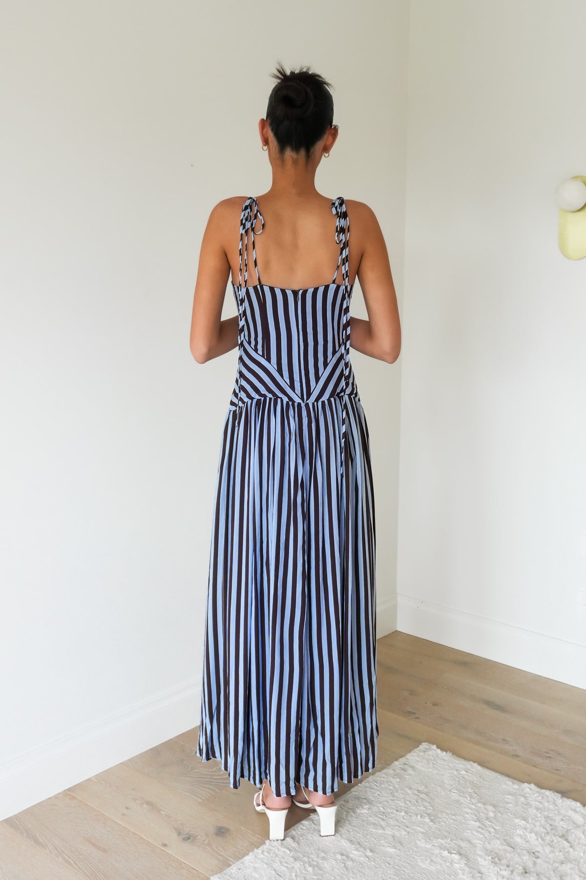Kourtney Maxi Dress Blue Chocolate Stripe