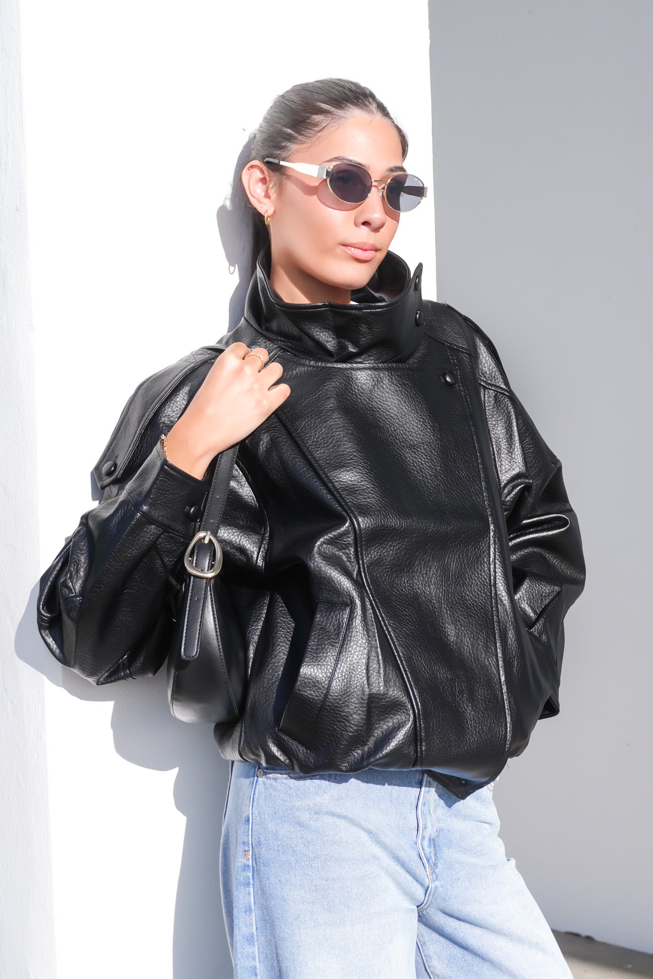 Kylea Pleather Jacket Black