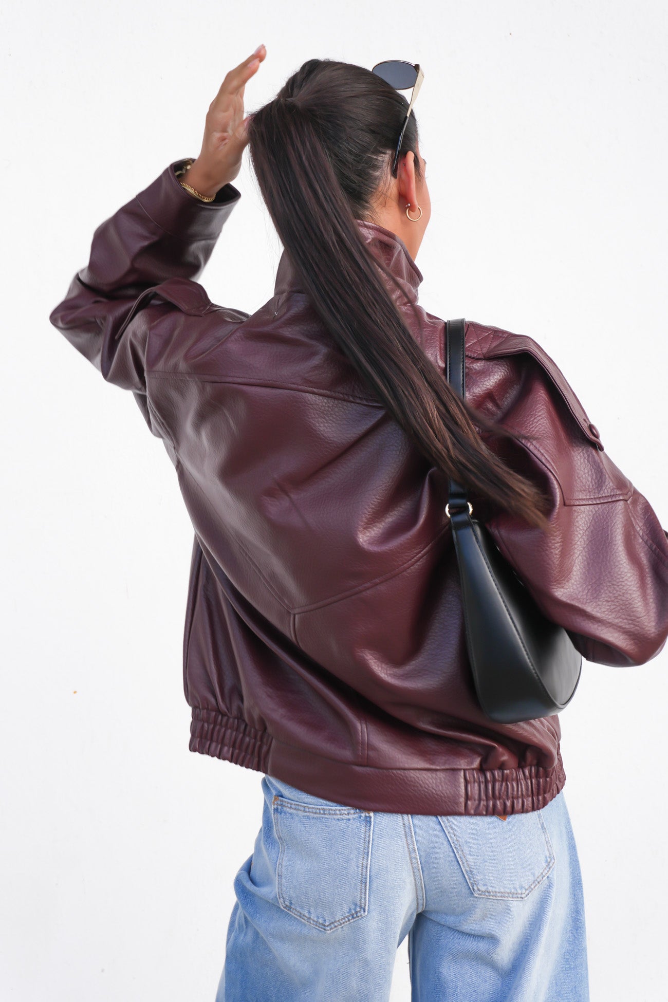 Kylea Pleather Jacket Wine