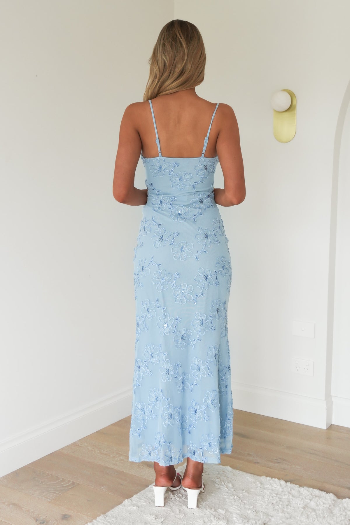 Kym Sequin Maxi Dress Blue