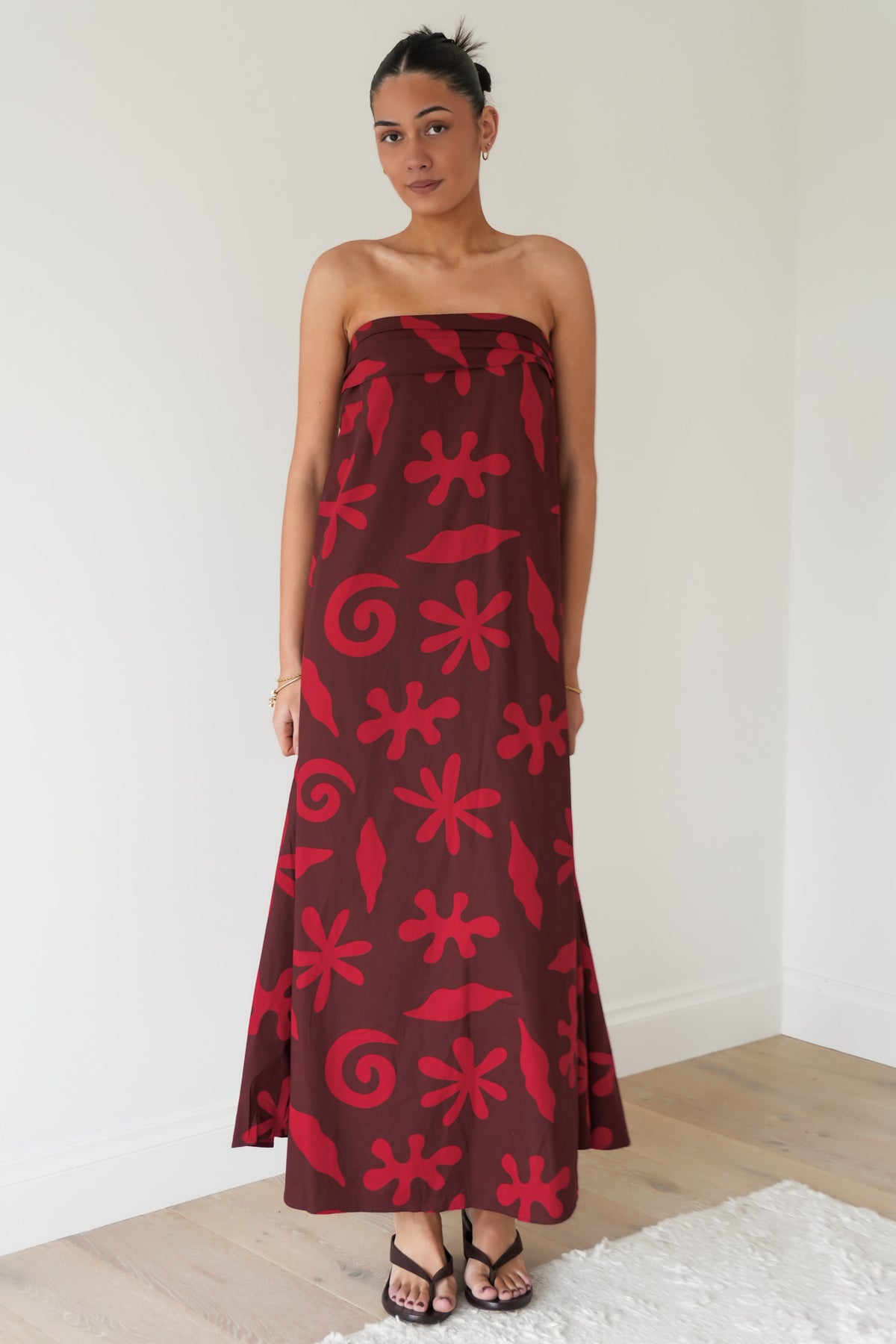 Lacey Maxi Dress Chocolate Red